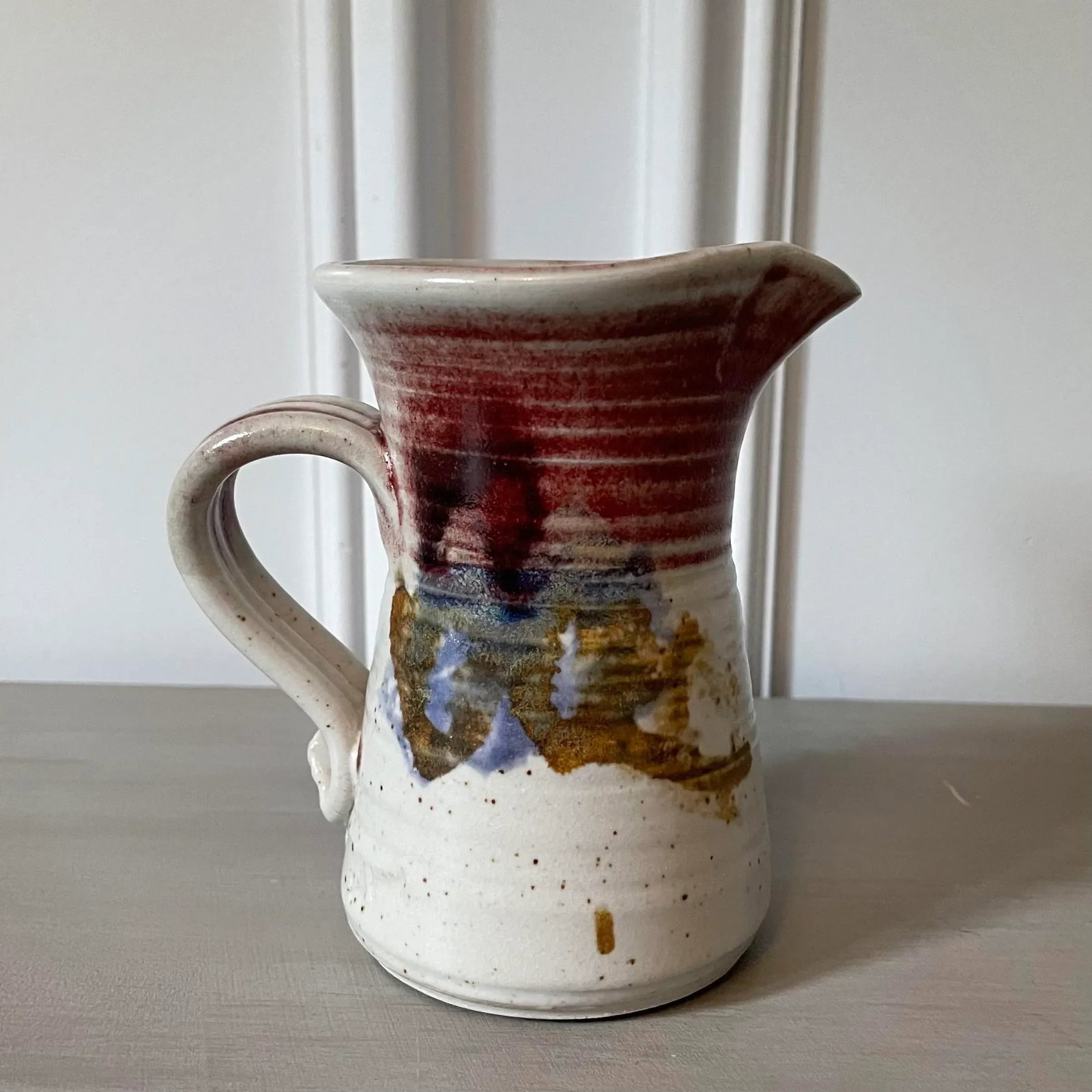 Vintage Hand-Thrown Artist Signed Studio Pottery Glazed Small Pitcher - 7