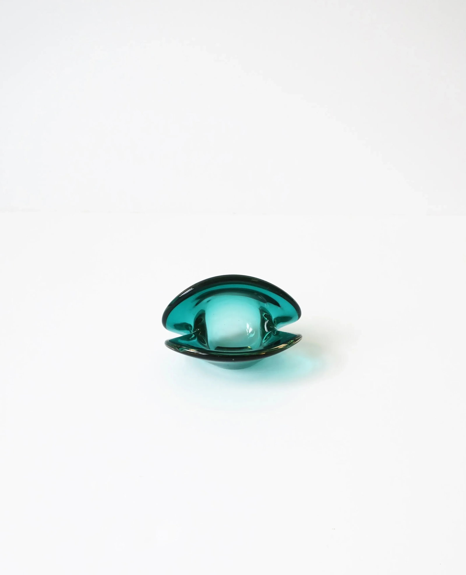 Italian Modern Murano Emerald Green Art Glass Seashell Dish - 10