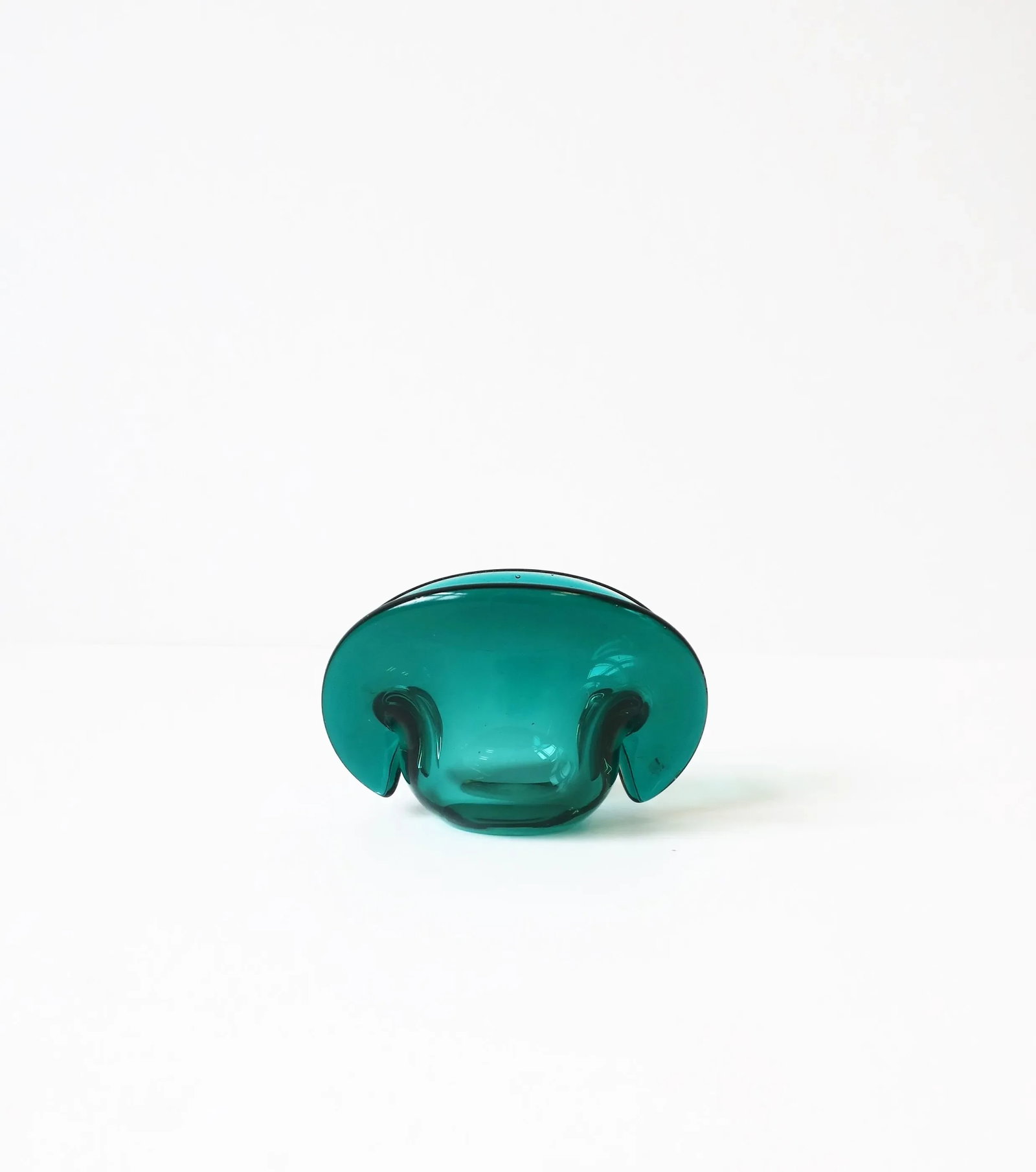 Italian Modern Murano Emerald Green Art Glass Seashell Dish - 2