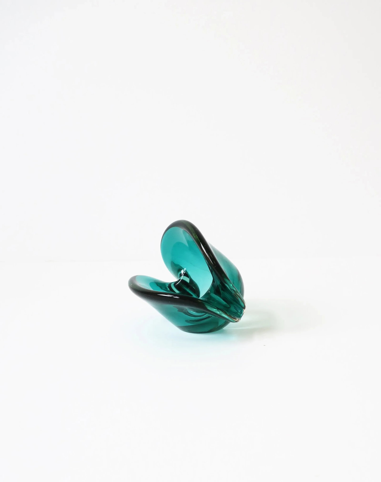 Italian Modern Murano Emerald Green Art Glass Seashell Dish - 7