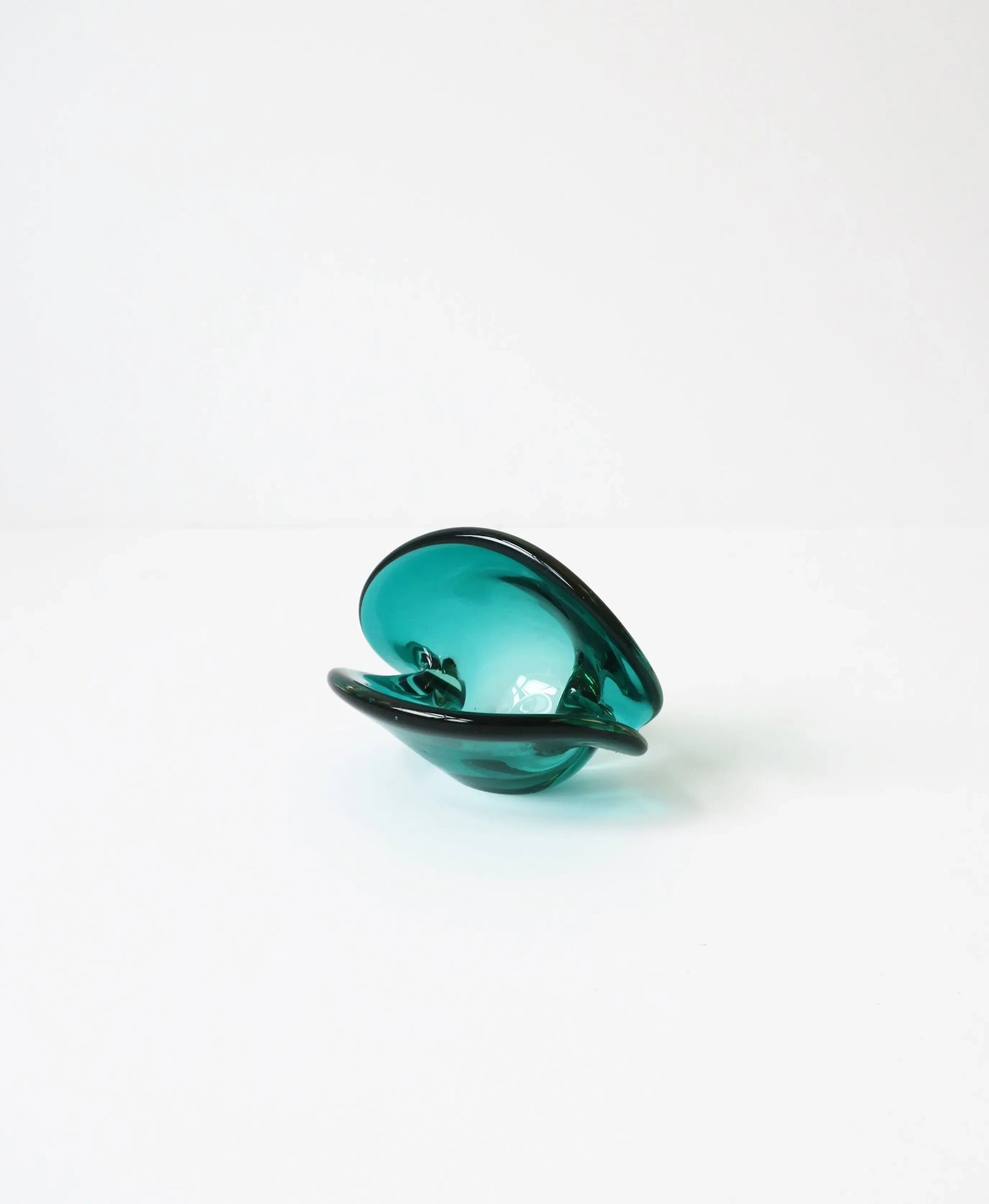 Italian Modern Murano Emerald Green Art Glass Seashell Dish - 8