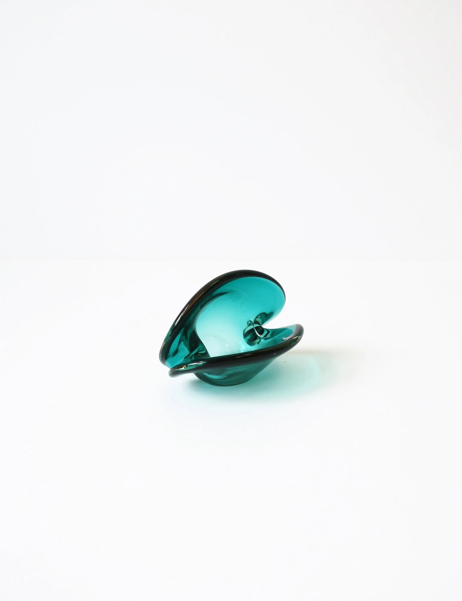 Italian Modern Murano Emerald Green Art Glass Seashell Dish - 9