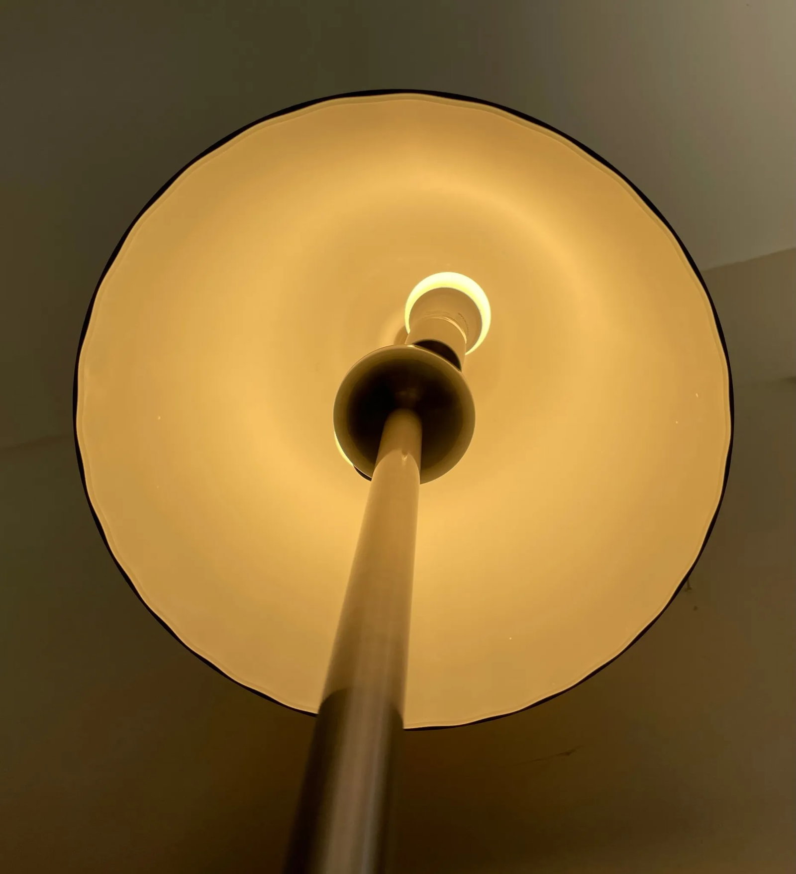 1950s Sculptural Hand Blown Mushroom Floor Lamp With Brushed Nickel Base Styled After Murano - 10
