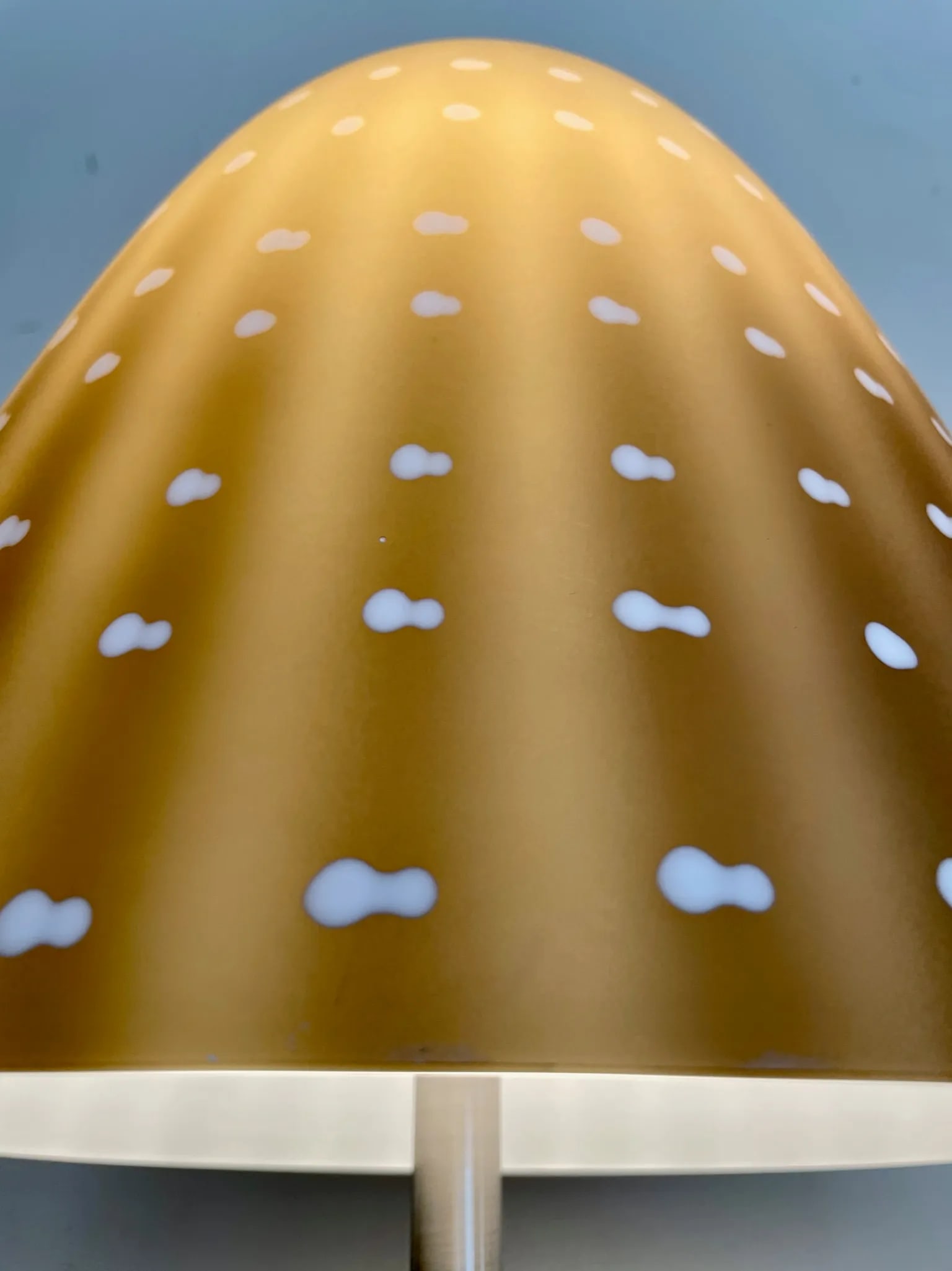 1950s Sculptural Hand Blown Mushroom Floor Lamp With Brushed Nickel Base Styled After Murano - 11