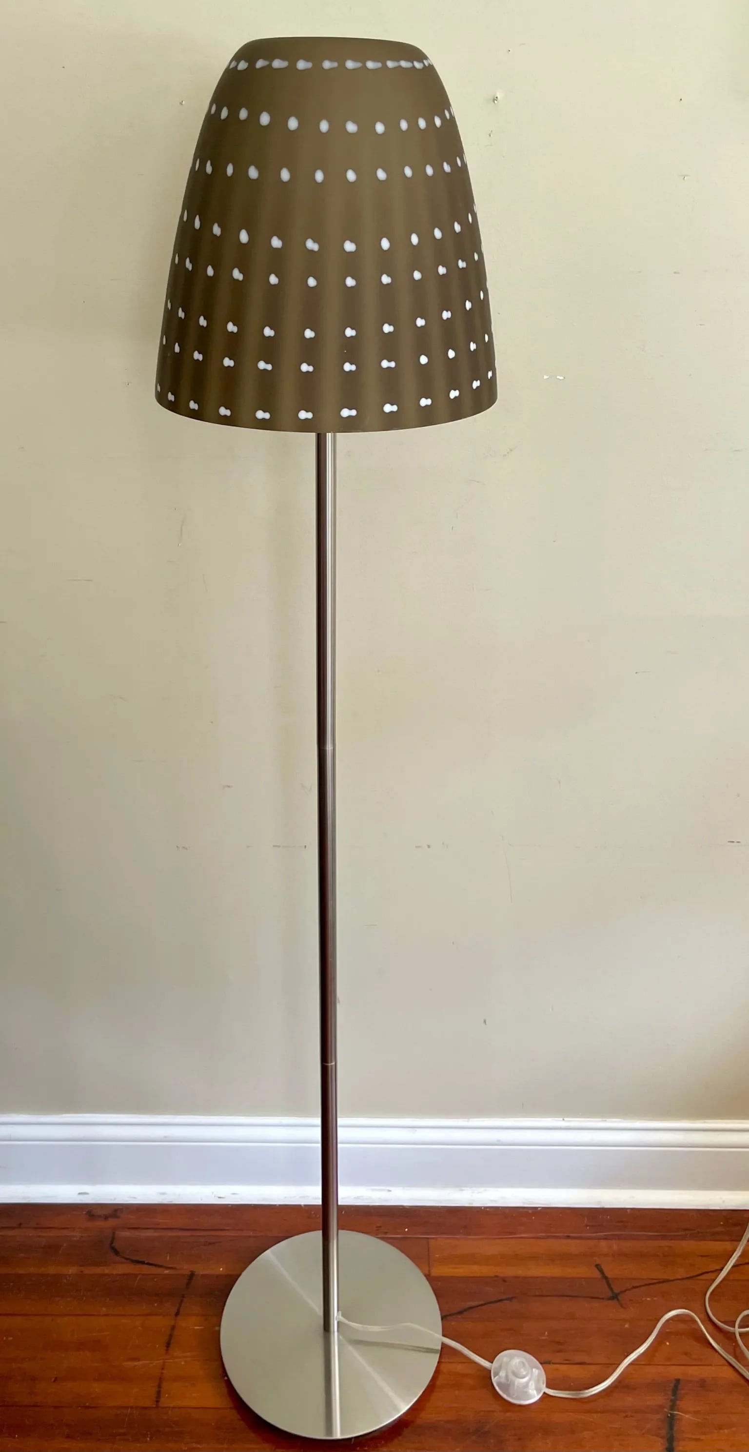 1950s Sculptural Hand Blown Mushroom Floor Lamp With Brushed Nickel Base Styled After Murano - 13