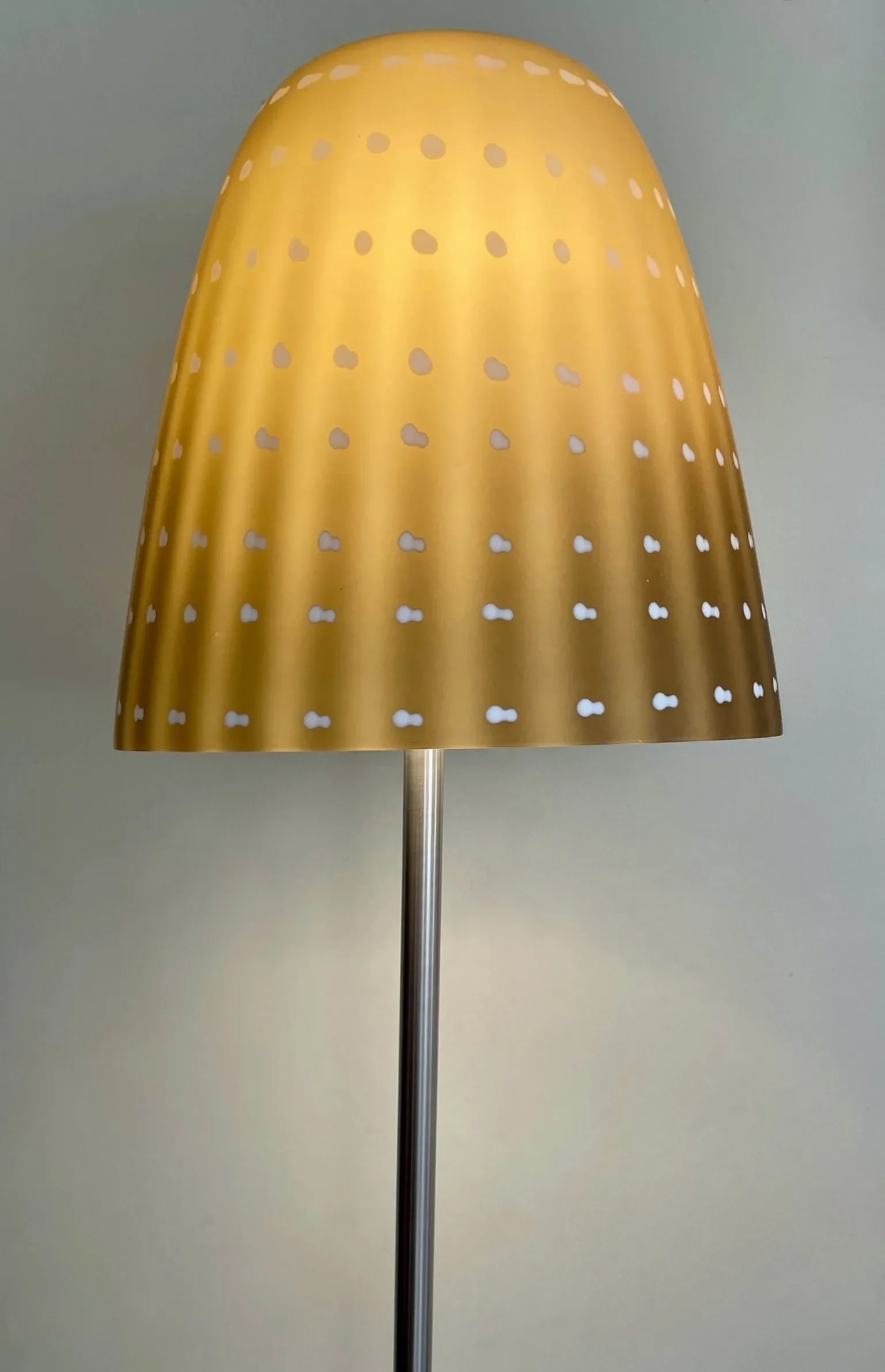 1950s Sculptural Hand Blown Mushroom Floor Lamp With Brushed Nickel Base Styled After Murano - 3