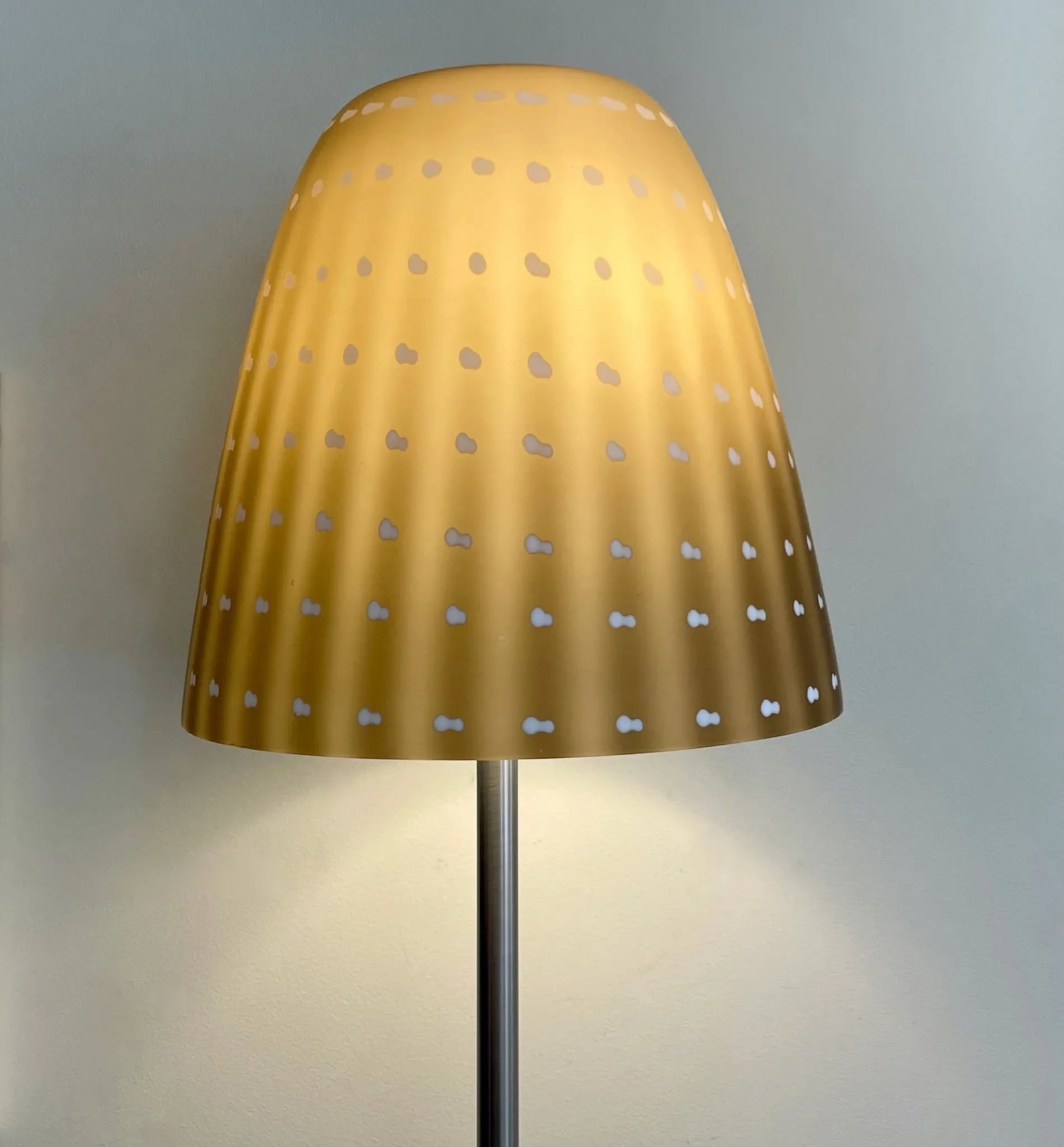 1950s Sculptural Hand Blown Mushroom Floor Lamp With Brushed Nickel Base Styled After Murano - 4