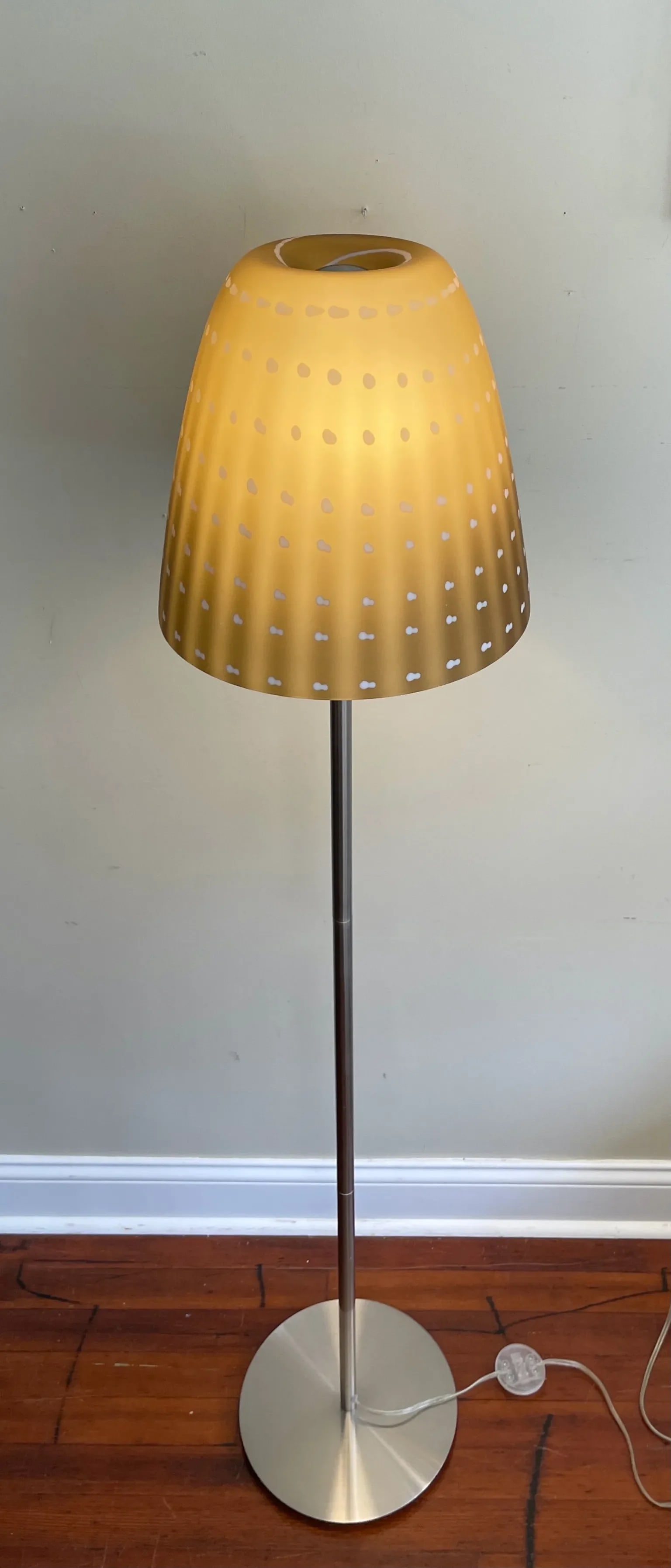 1950s Sculptural Hand Blown Mushroom Floor Lamp With Brushed Nickel Base Styled After Murano - 5