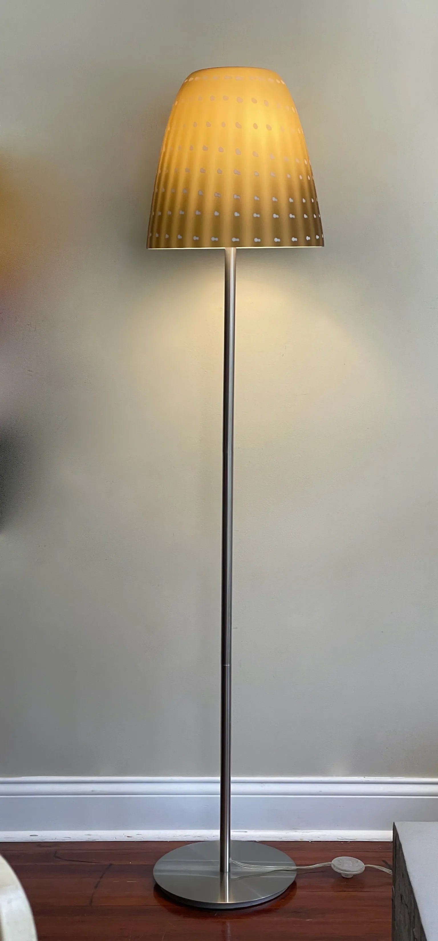 1950s Sculptural Hand Blown Mushroom Floor Lamp With Brushed Nickel Base Styled After Murano - 6
