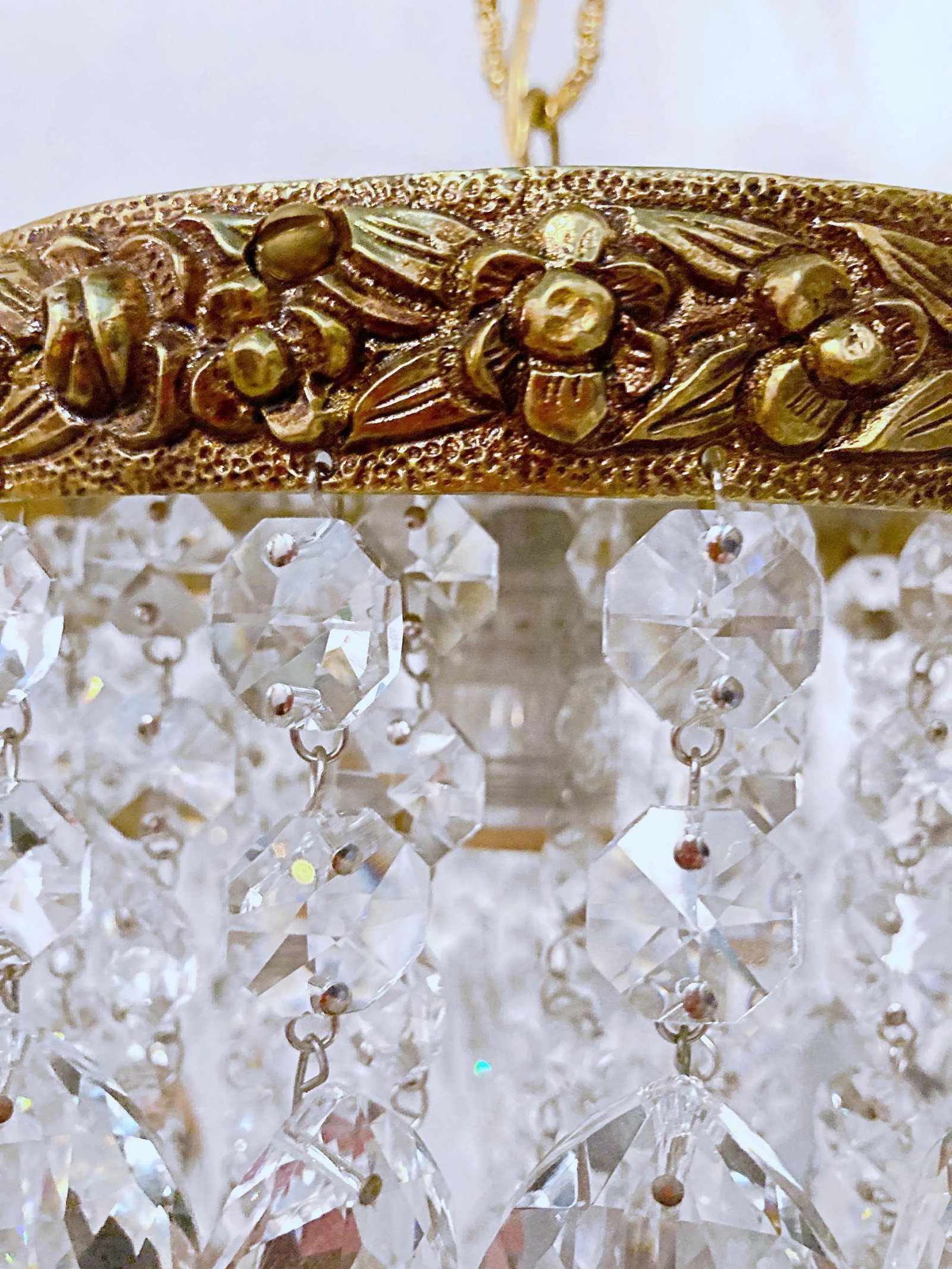 Antique 1920s Italian Bronze Upside Down Layered Chandelier - 5
