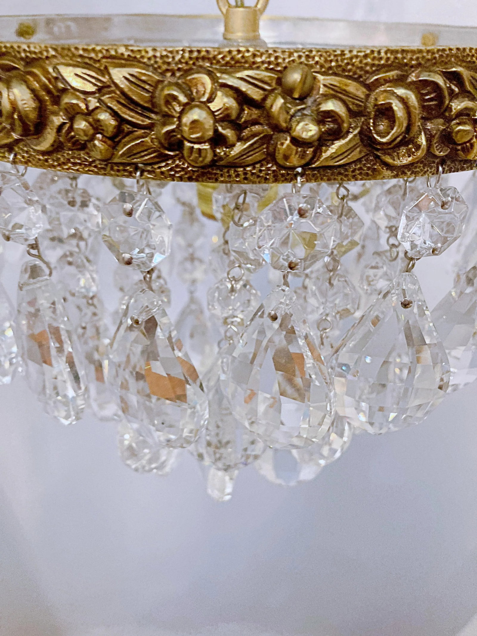 Antique Italian Bronze Upside Down Layered Chandelier - 3