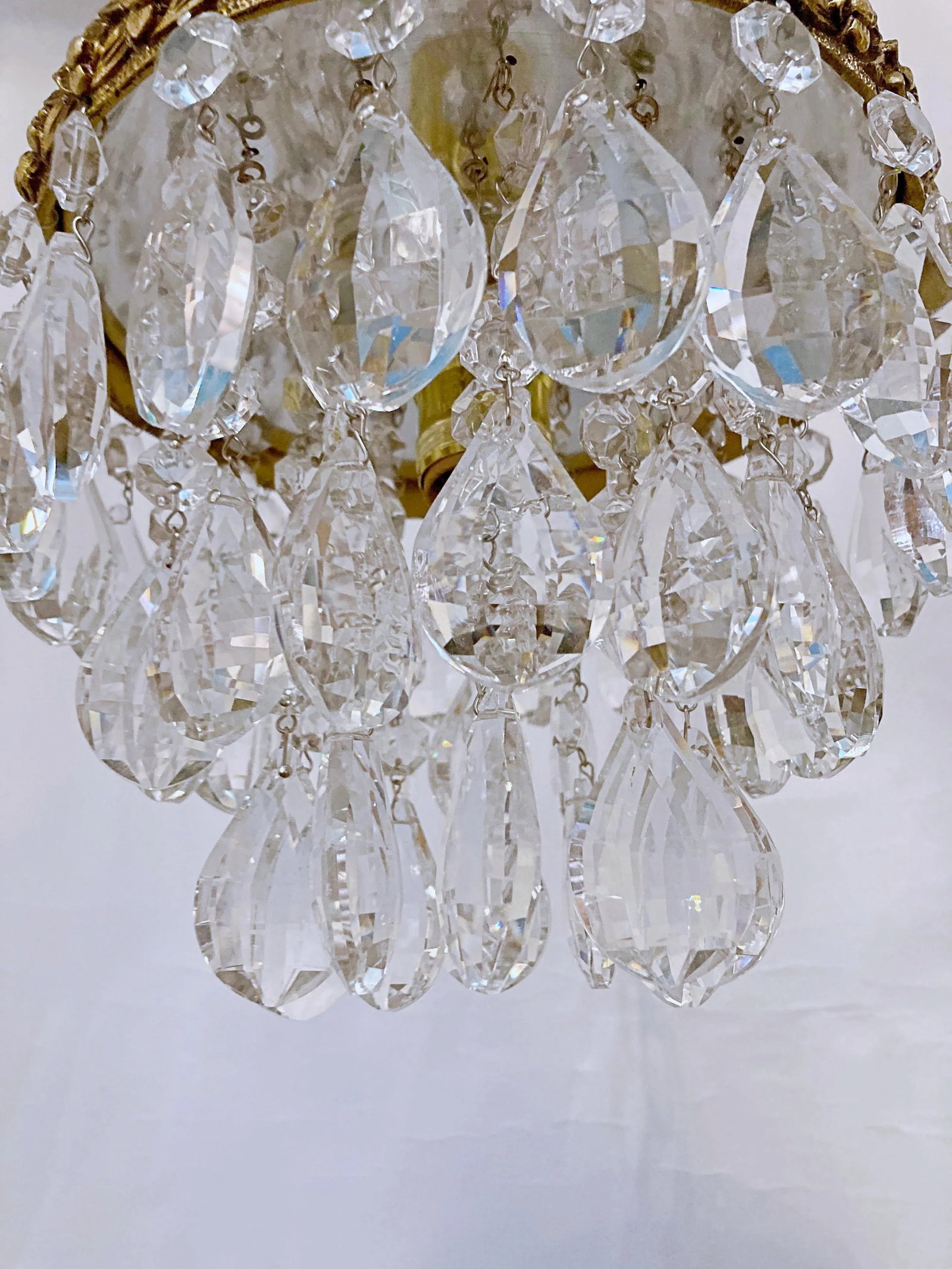 Antique Italian Bronze Upside Down Layered Chandelier - 6