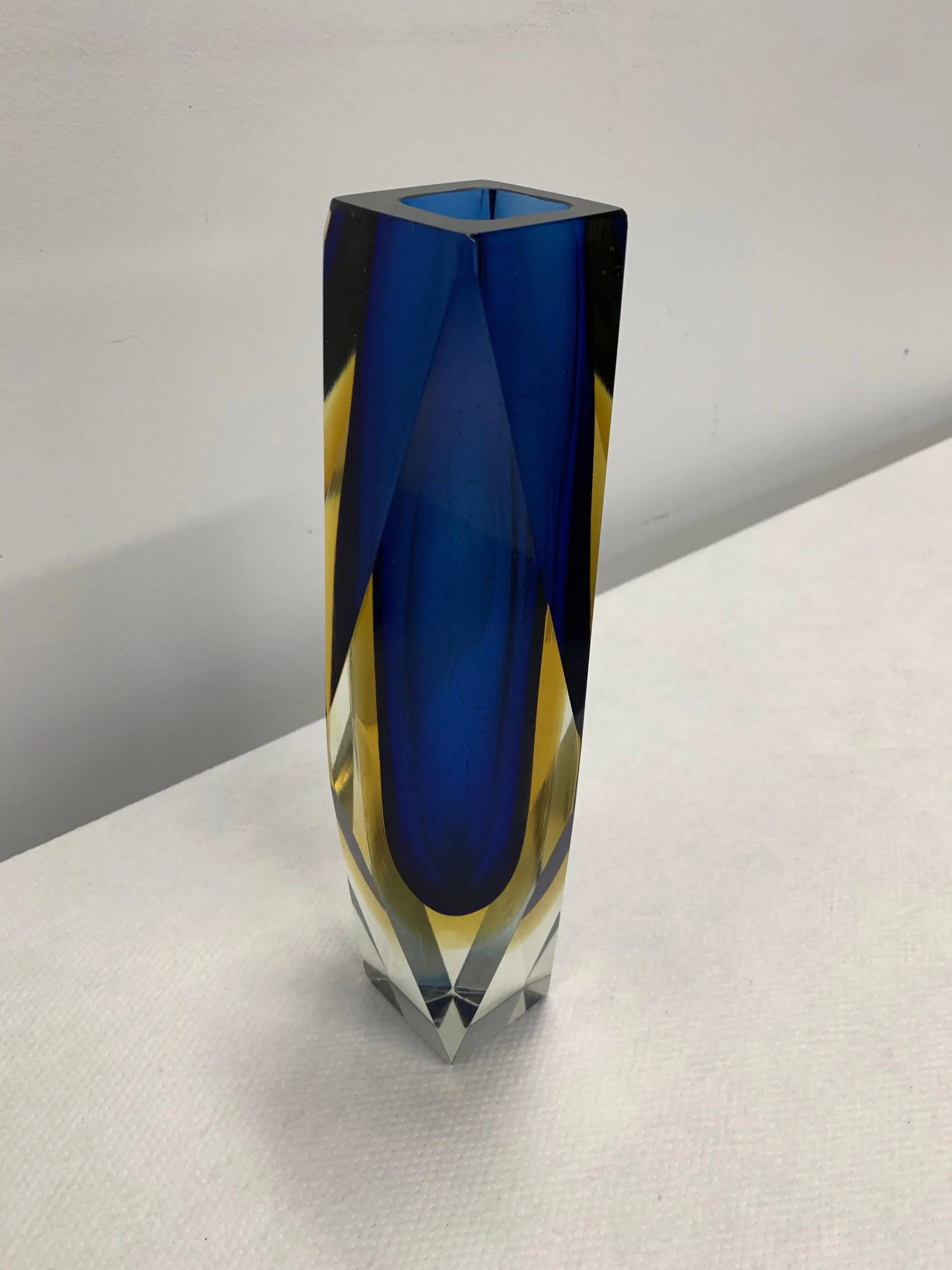 Mid-Century Murano Sommerso Multi-colored Faceted Vase - 3