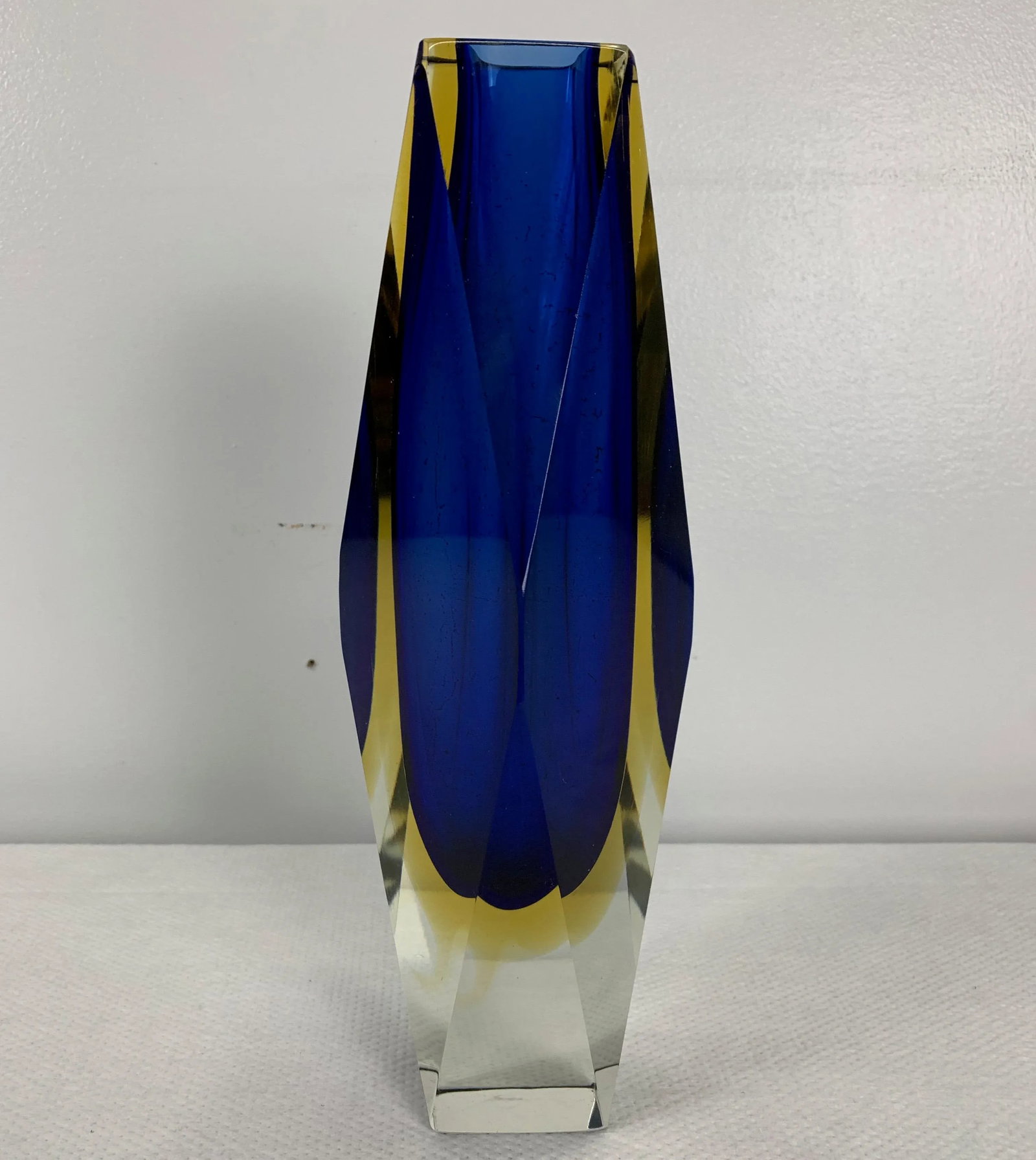 Mid-Century Murano Sommerso Multi-colored Faceted Vase - 6