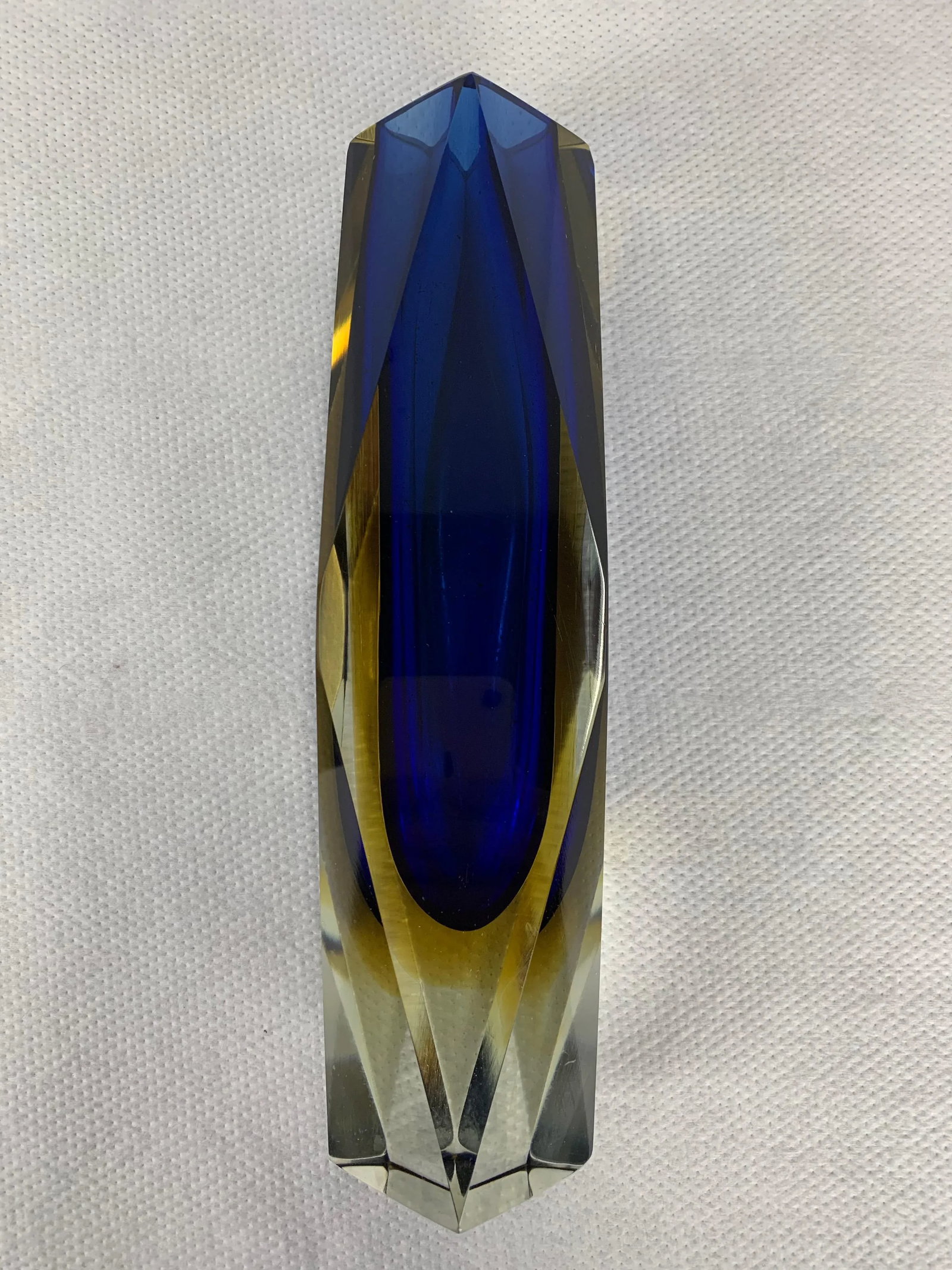 Mid-Century Murano Sommerso Multi-colored Faceted Vase - 7