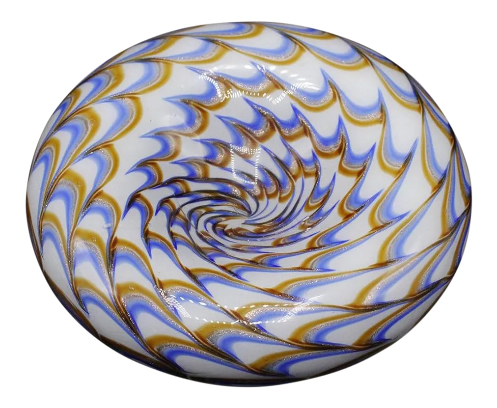 1957 Ercole Barovier Inverted Swirl Murano Bowl: Ercole BAROVIER Italian 1889-1974 Plate ca.1957 9 x 2 in. Condition: No chips, cracks, or losses. Ref: Marina Barovier "Glass makers in Murano 1866- 1972" Rosa Barovier MJentasti "Venetian glass
