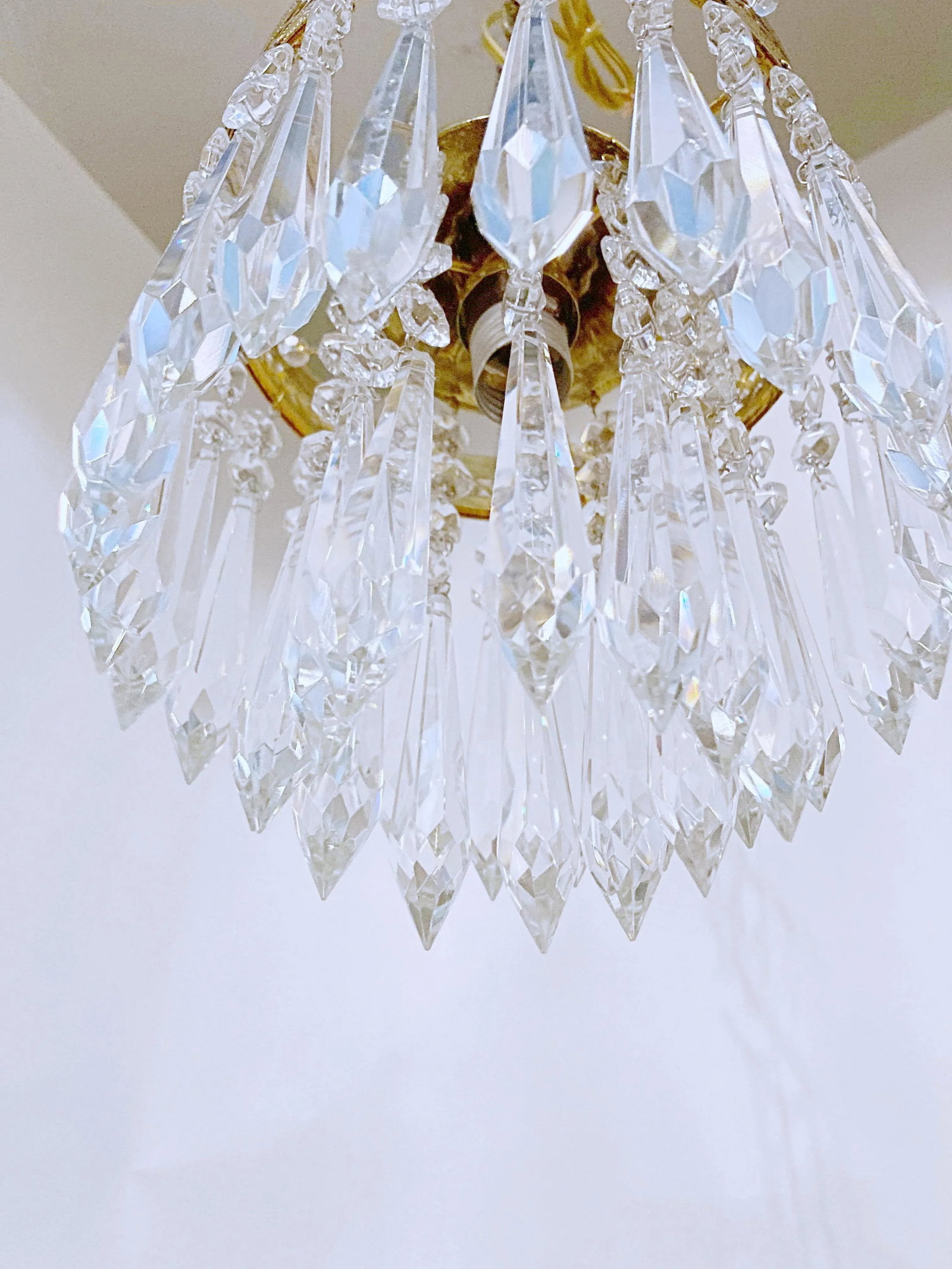 1960s Italian Brass Upside Down Layered Chandelier - 6