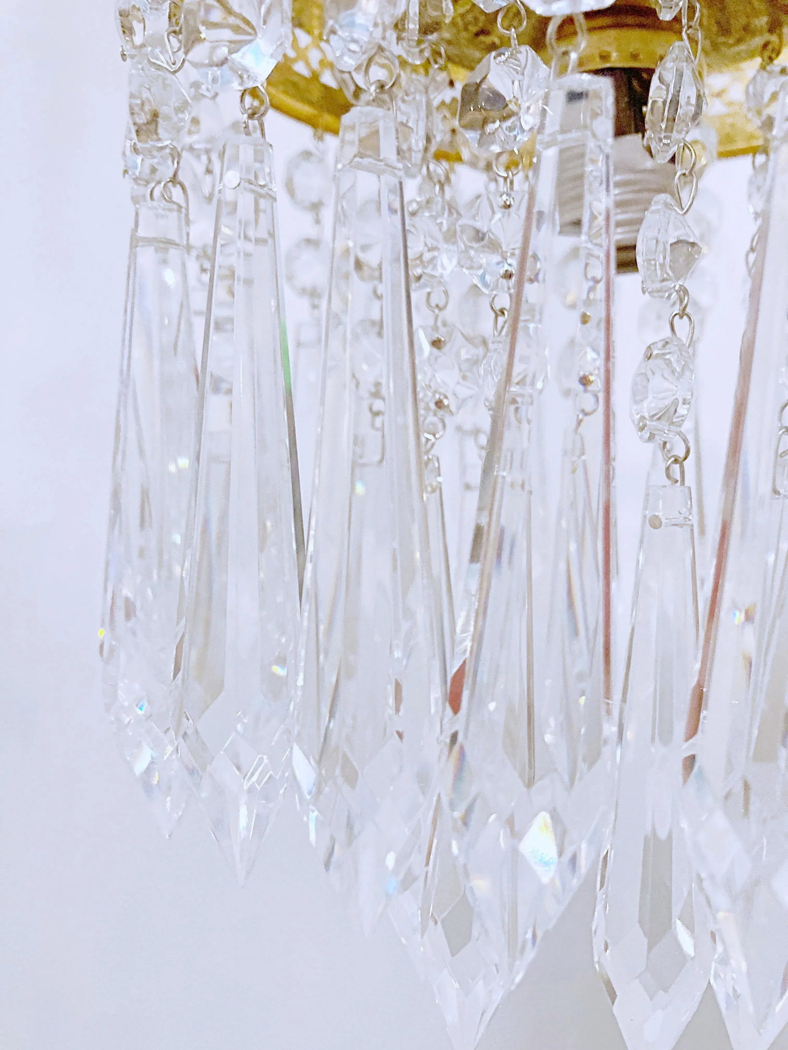 1960s Italian Brass Upside Down Layered Chandelier - 7