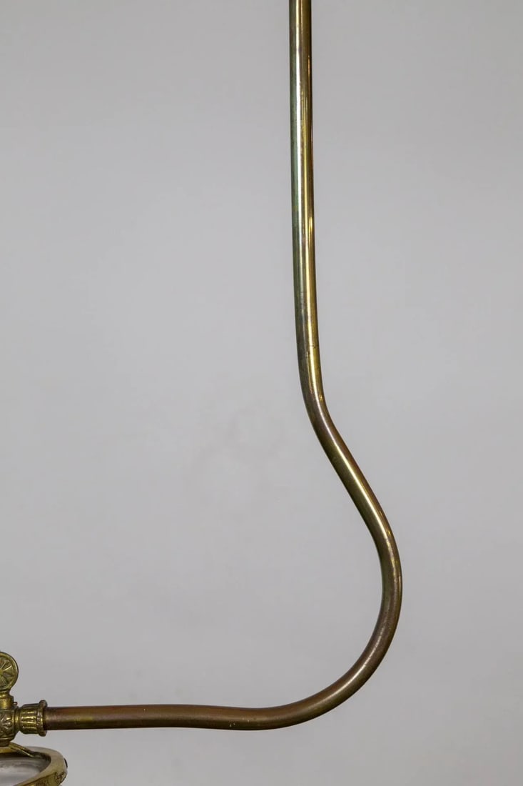 Late 19th Century Victorian J-Style Ceiling Light Fixture With Etched Glass Shade - 9