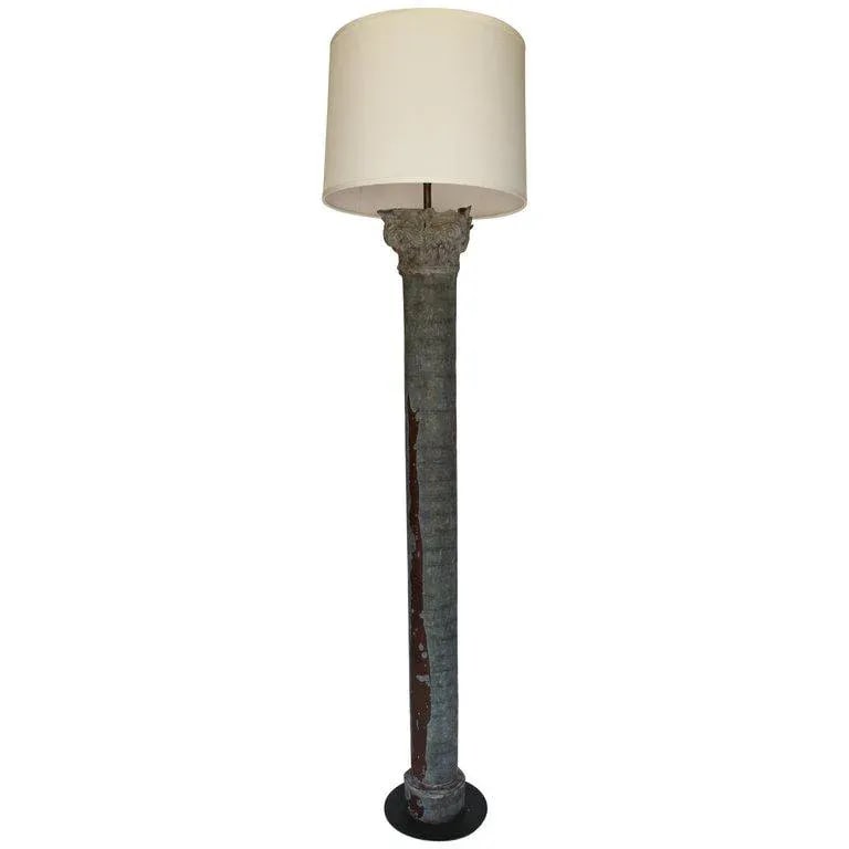 Mid 20th Century Zinc Column Mold Re-Purposed Floor Lamp - 11