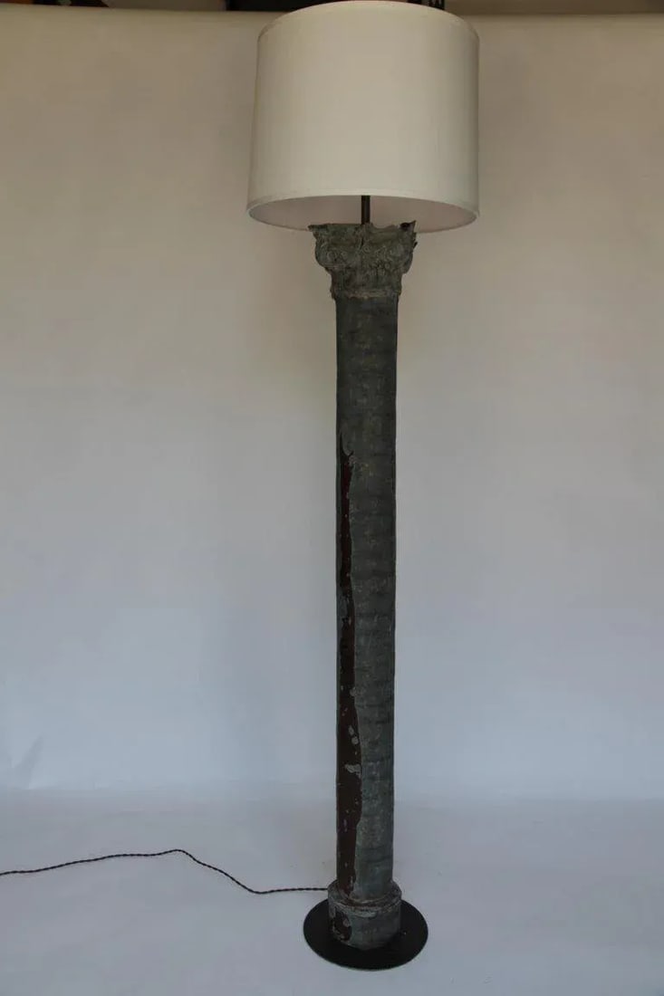Mid 20th Century Zinc Column Mold Re-Purposed Floor Lamp - 2