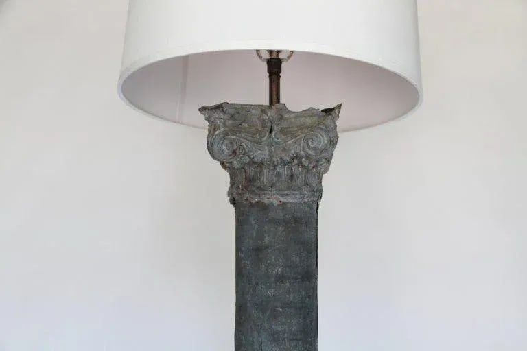 Mid 20th Century Zinc Column Mold Re-Purposed Floor Lamp - 4