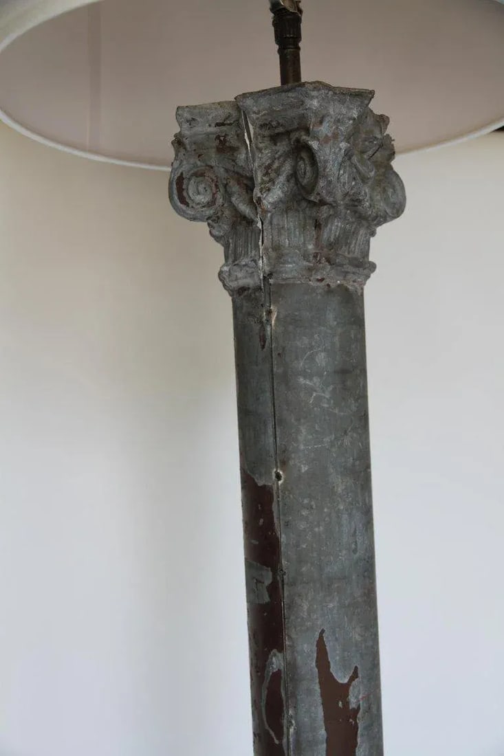 Mid 20th Century Zinc Column Mold Re-Purposed Floor Lamp - 7