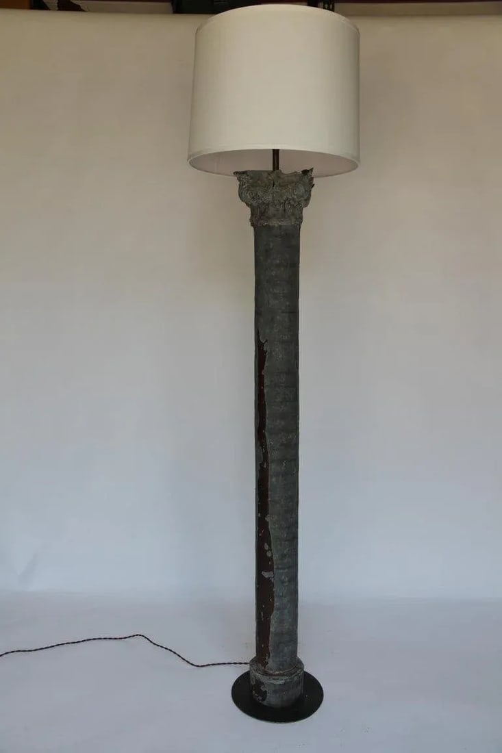 Mid 20th Century Zinc Column Mold Re-Purposed Floor Lamp - 8