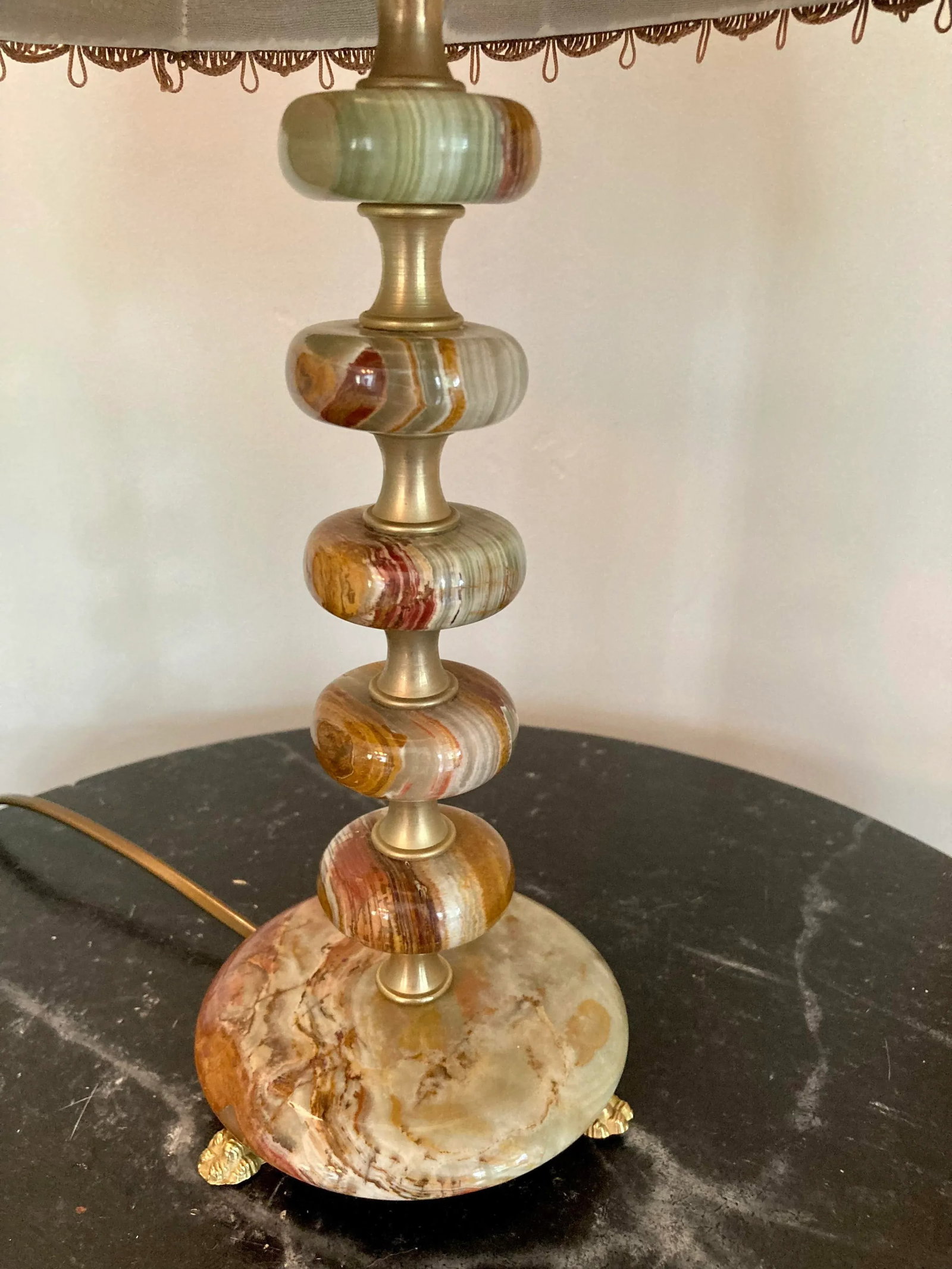 1970s Jade Lamp With Custom Shade - 2