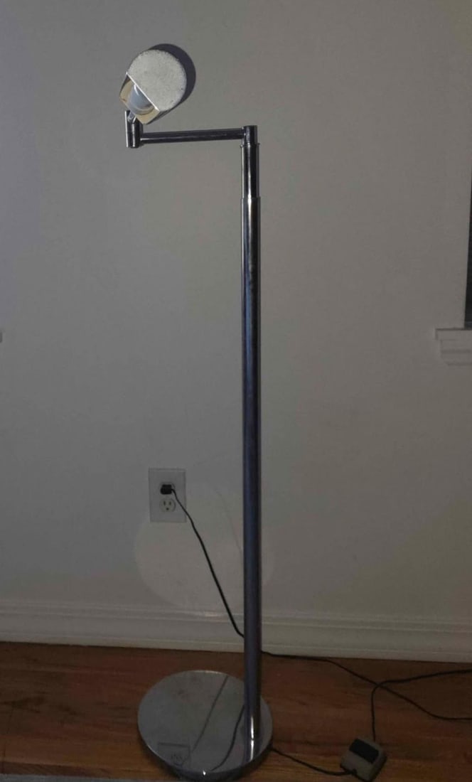 1970s Bauhaus Koch & Lowy Chrome Pharmacy Adjustable Floor Lamp - 3