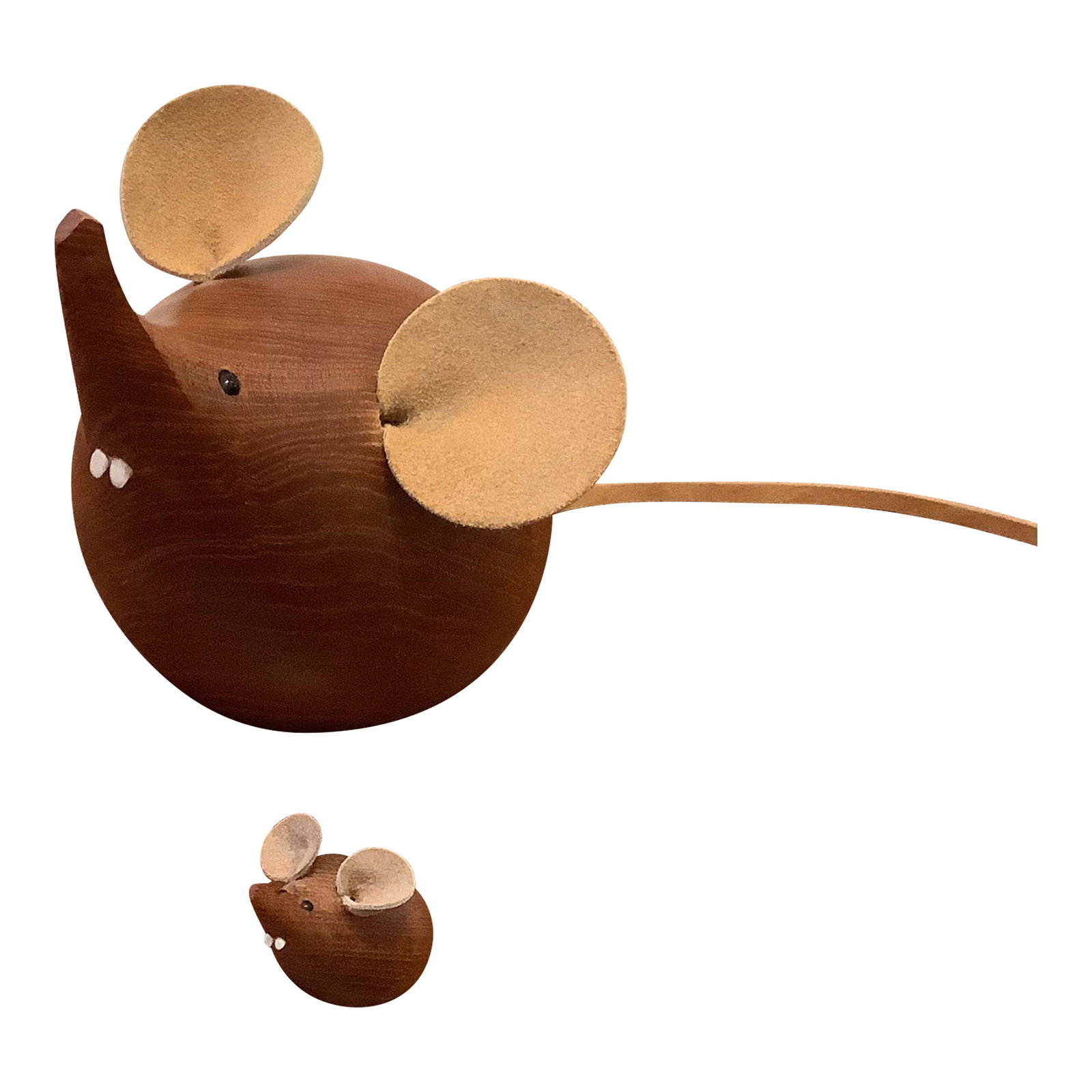 Pair of Teak Mice | H & F Denmark | Scandinavian Modern Collectible: Pair of Teak Mice | H & F Denmark | Scandinavian Modern Collectible Add a touch of whimsical charm to your home with this adorable Mid-Century Modern teakwood mouse family from H&F of Denmark (circa