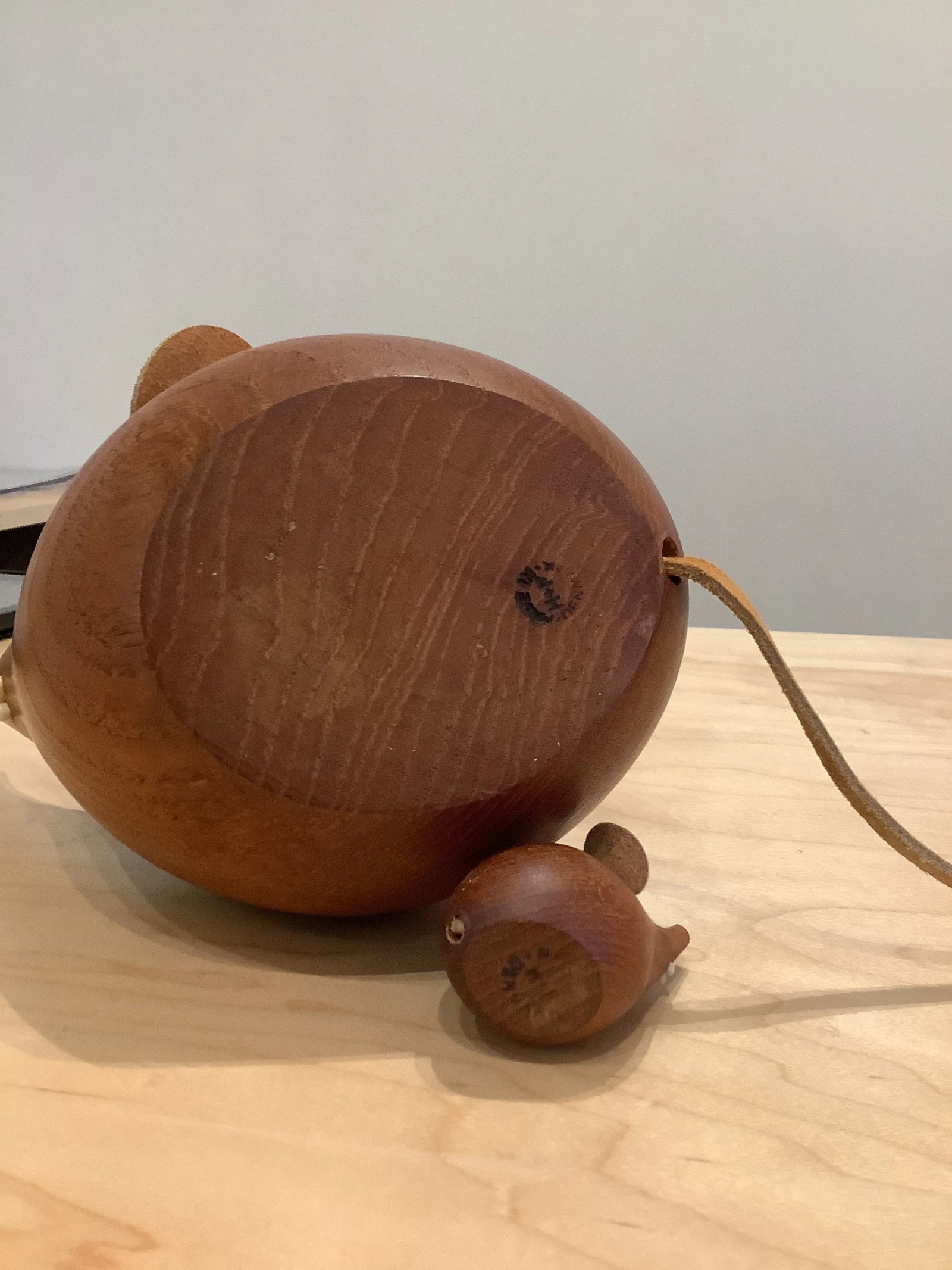 Pair of Teak Mice | H & F Denmark | Scandinavian Modern Collectible - 4