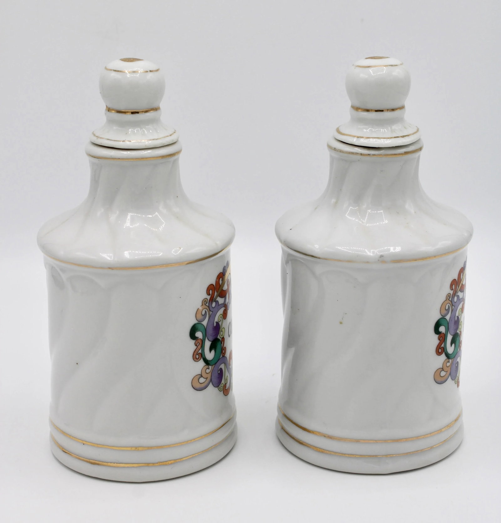 Antique French Ceramic Apothecary Jars - a Pair - 3