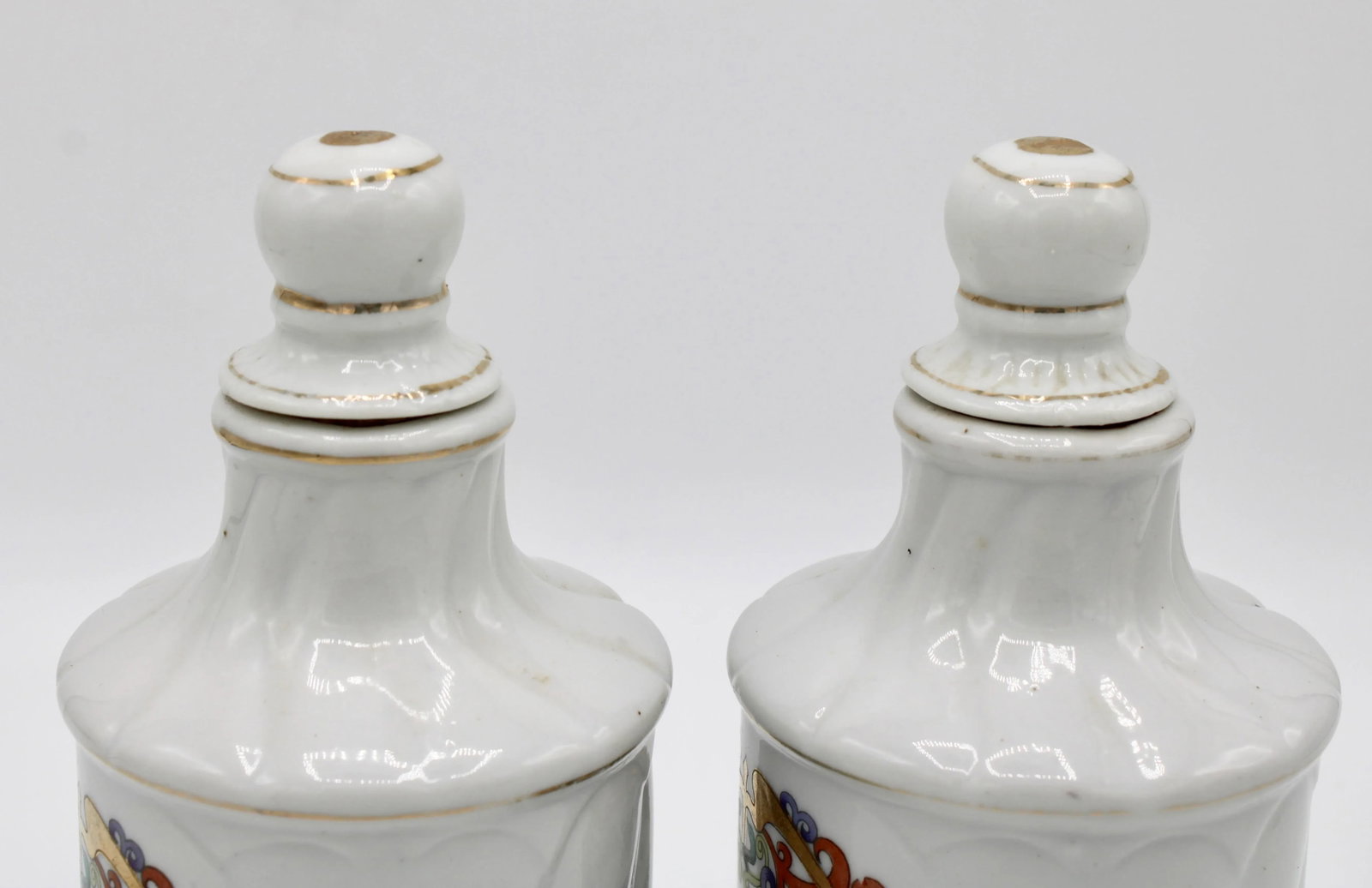 Antique French Ceramic Apothecary Jars - a Pair - 6