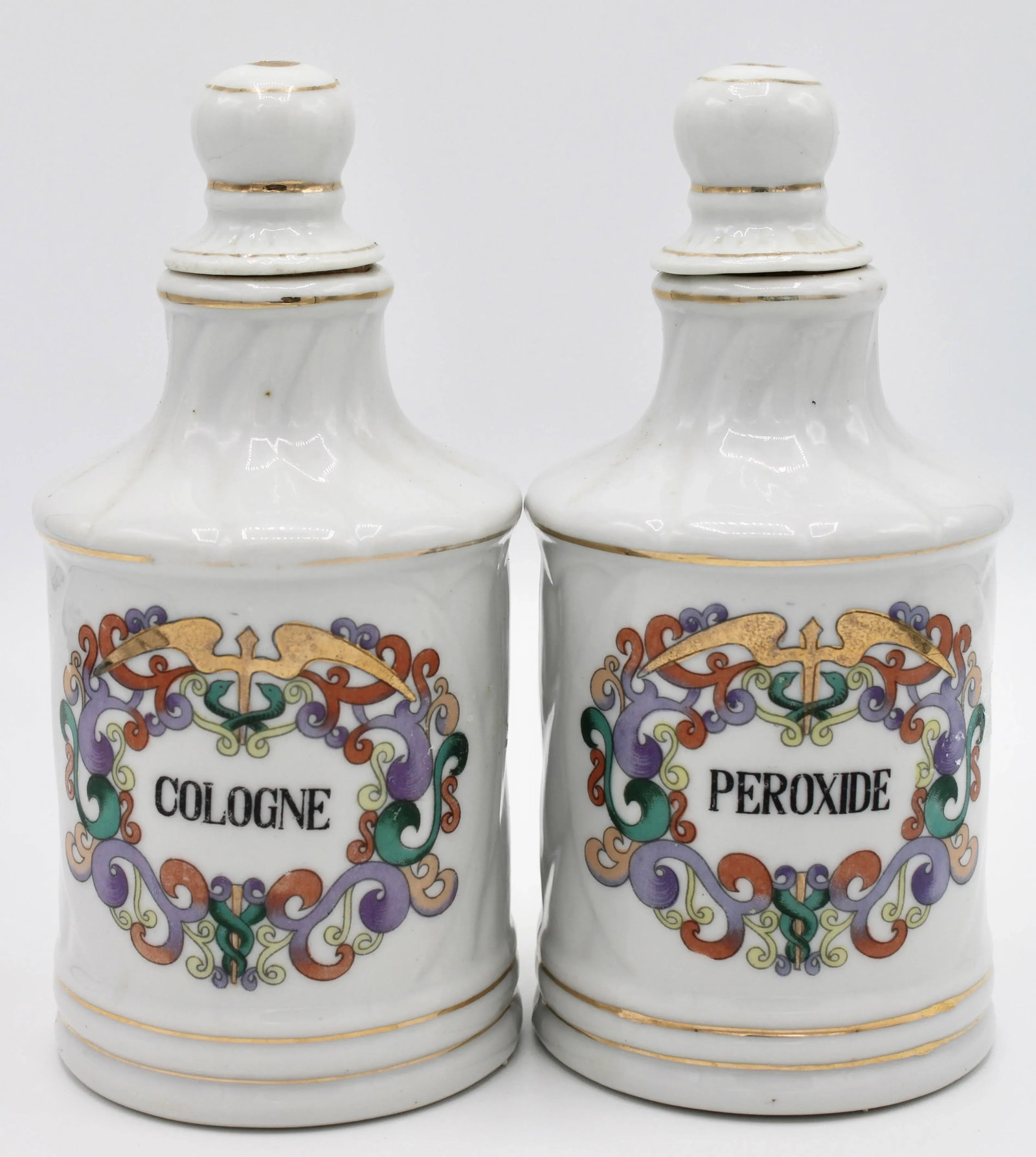 Antique French Ceramic Apothecary Jars - a Pair - 7