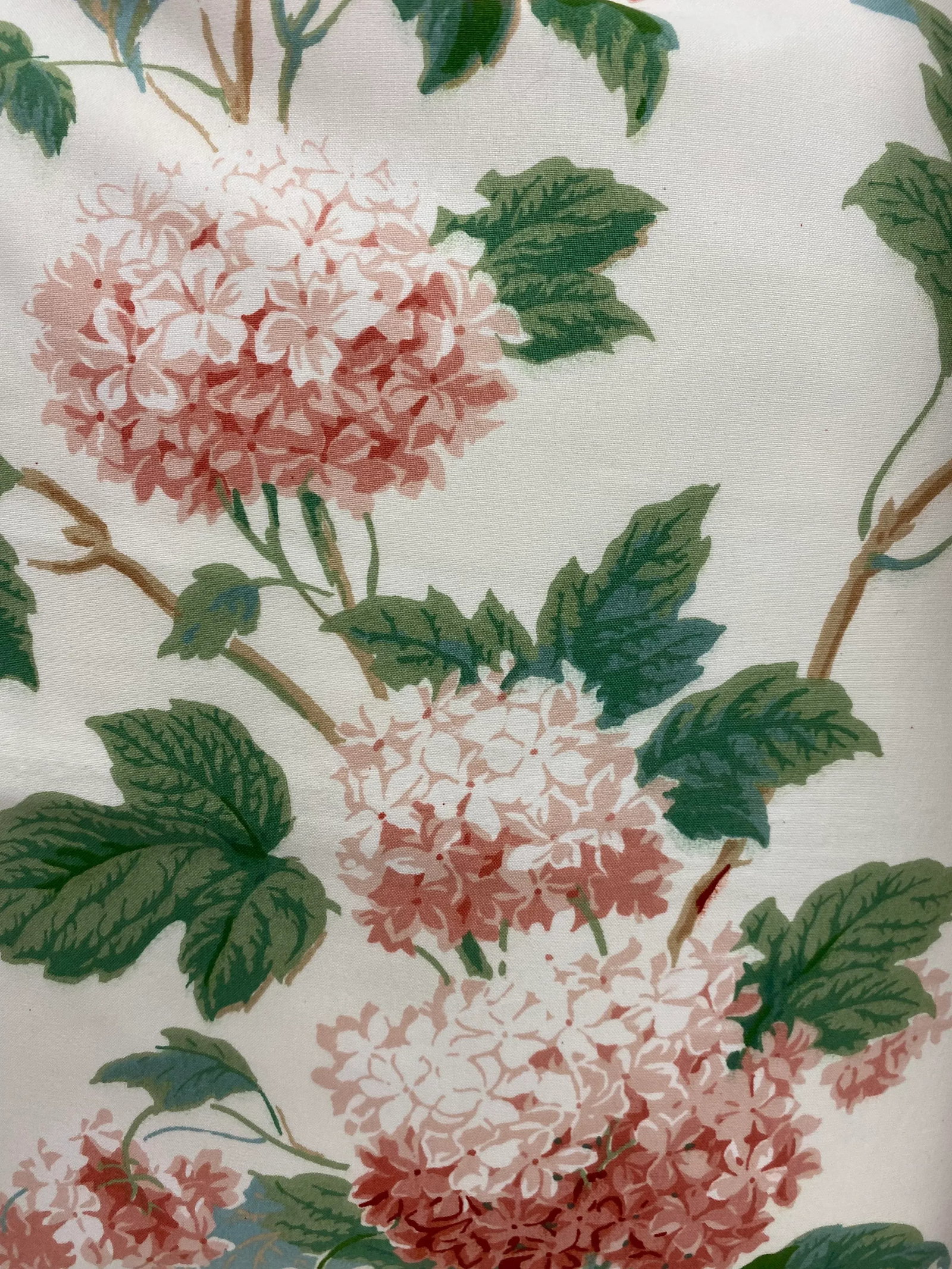 Pair of 22" Square Pillows With a Pink Hydrangea Floral Pattern - Made in Uk. - 5