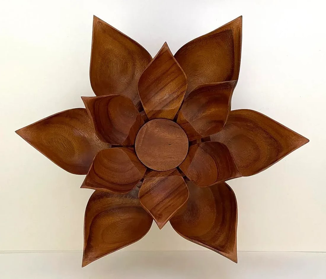 Mid-Century Lotus Flower Serving Centerpiece Set - 13 Pieces - 5