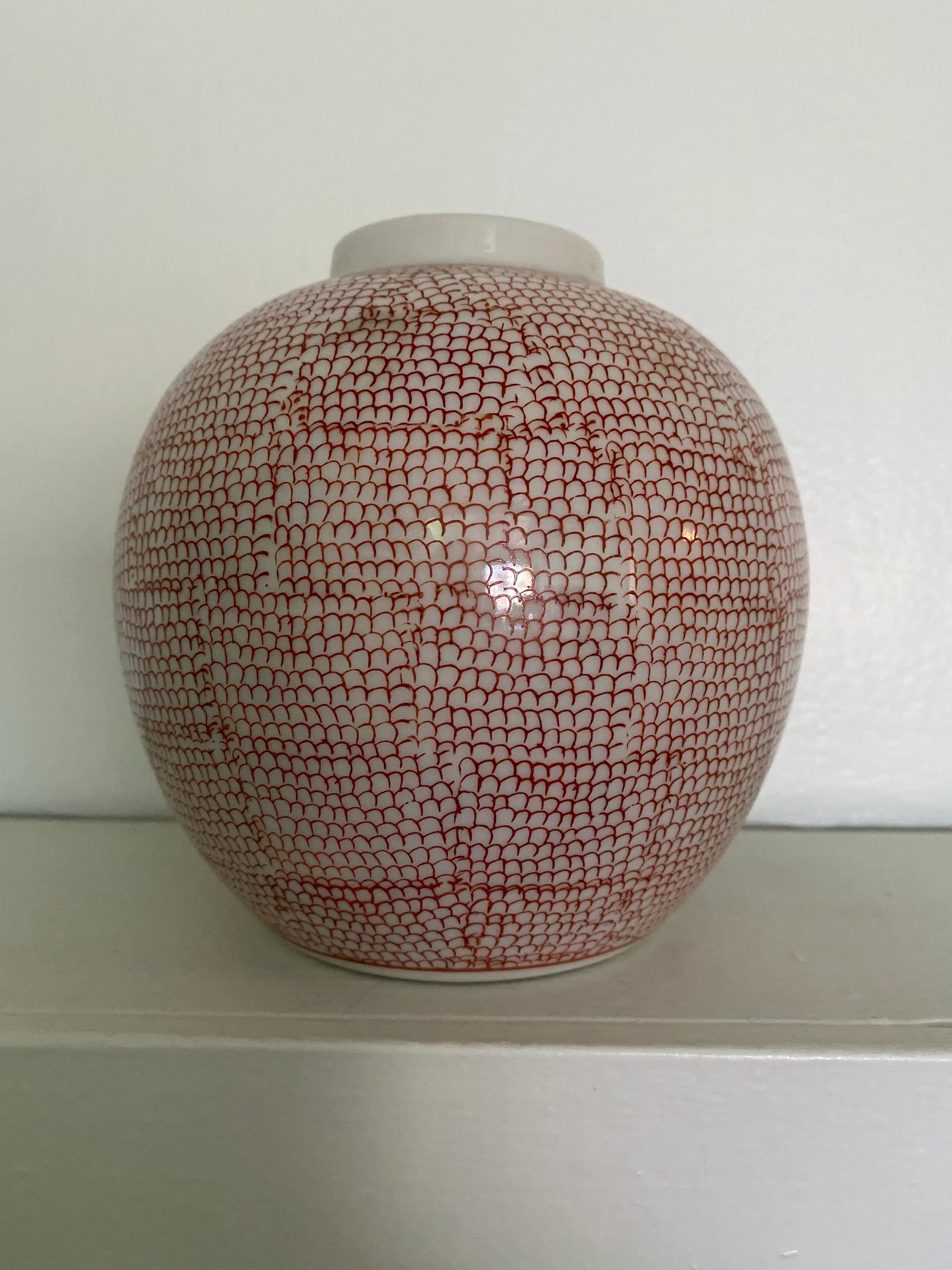 Vintage Nora Fenton Orange & White Vase - 2