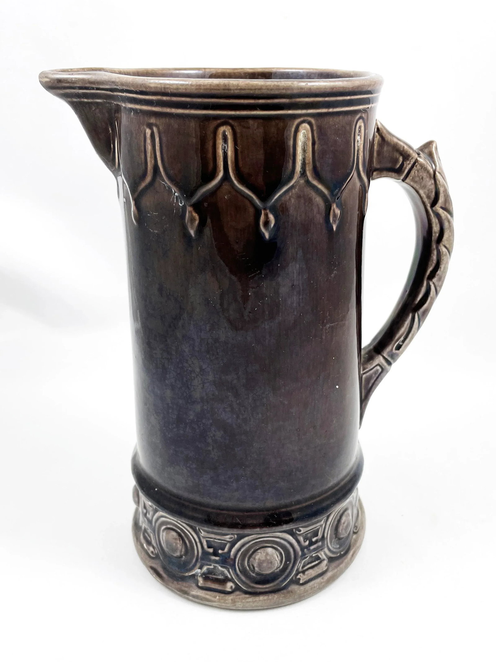 Circa 1880s Griffin, Smith & Hill Etruscan Majolica Cider Pitcher - 2
