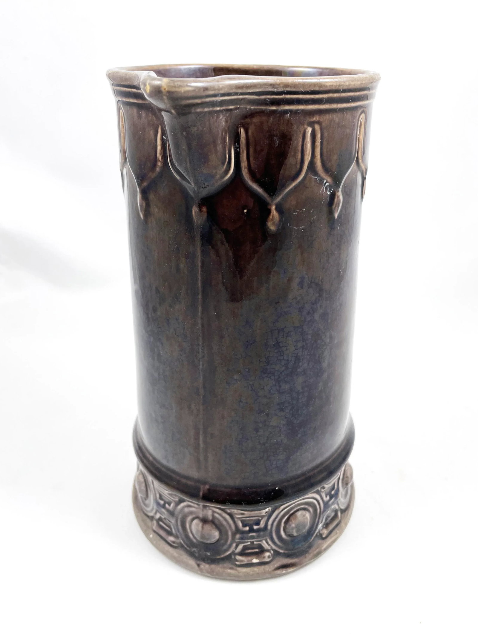 Circa 1880s Griffin, Smith & Hill Etruscan Majolica Cider Pitcher - 3