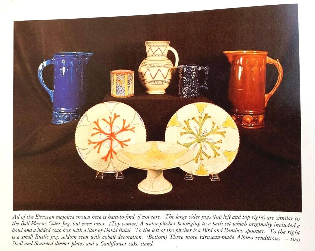 Circa 1880s Griffin, Smith & Hill Etruscan Majolica Cider Pitcher - 7