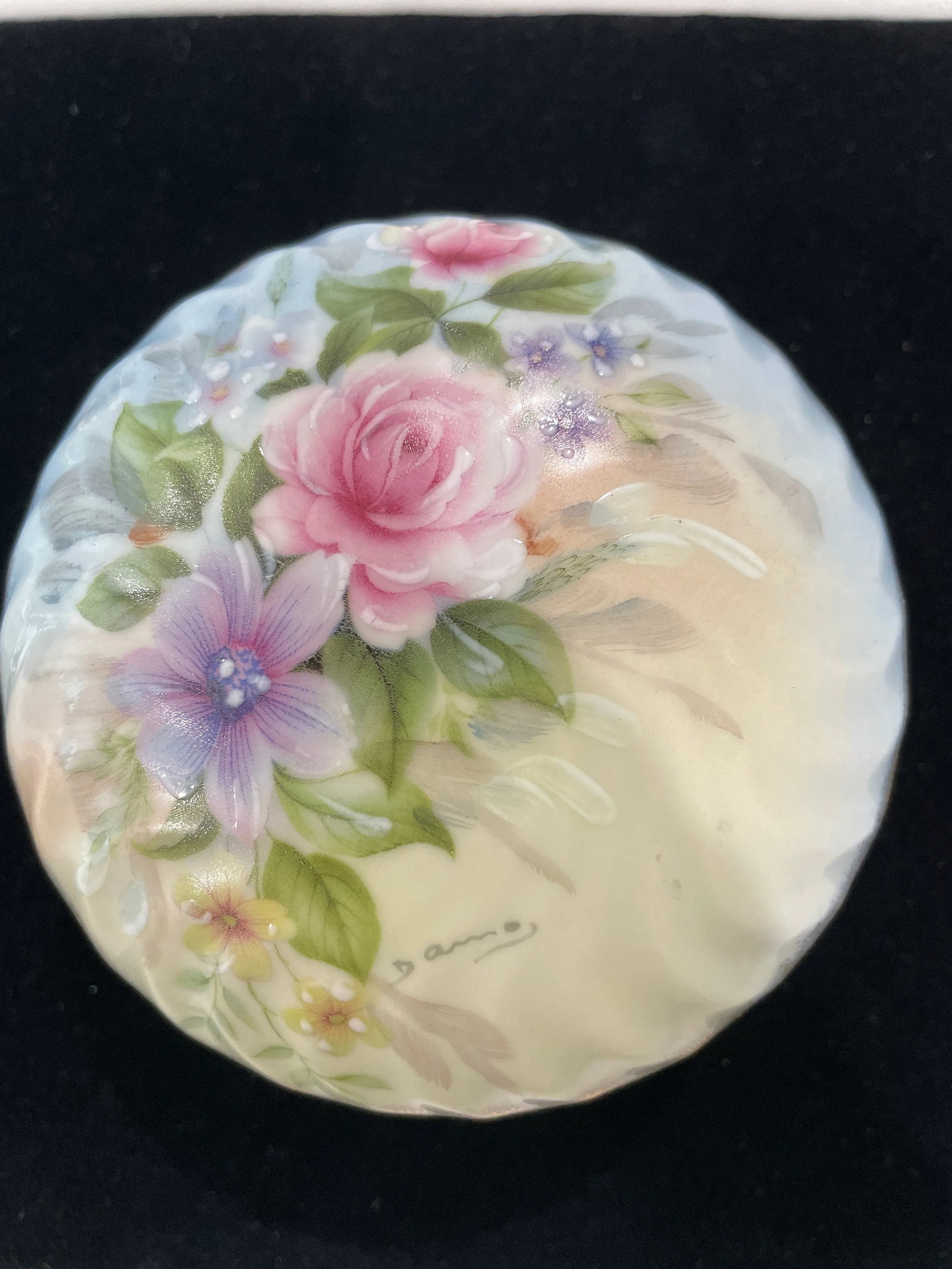 1950s Floral Jewelry Keeper or Small Candy Dish - 8