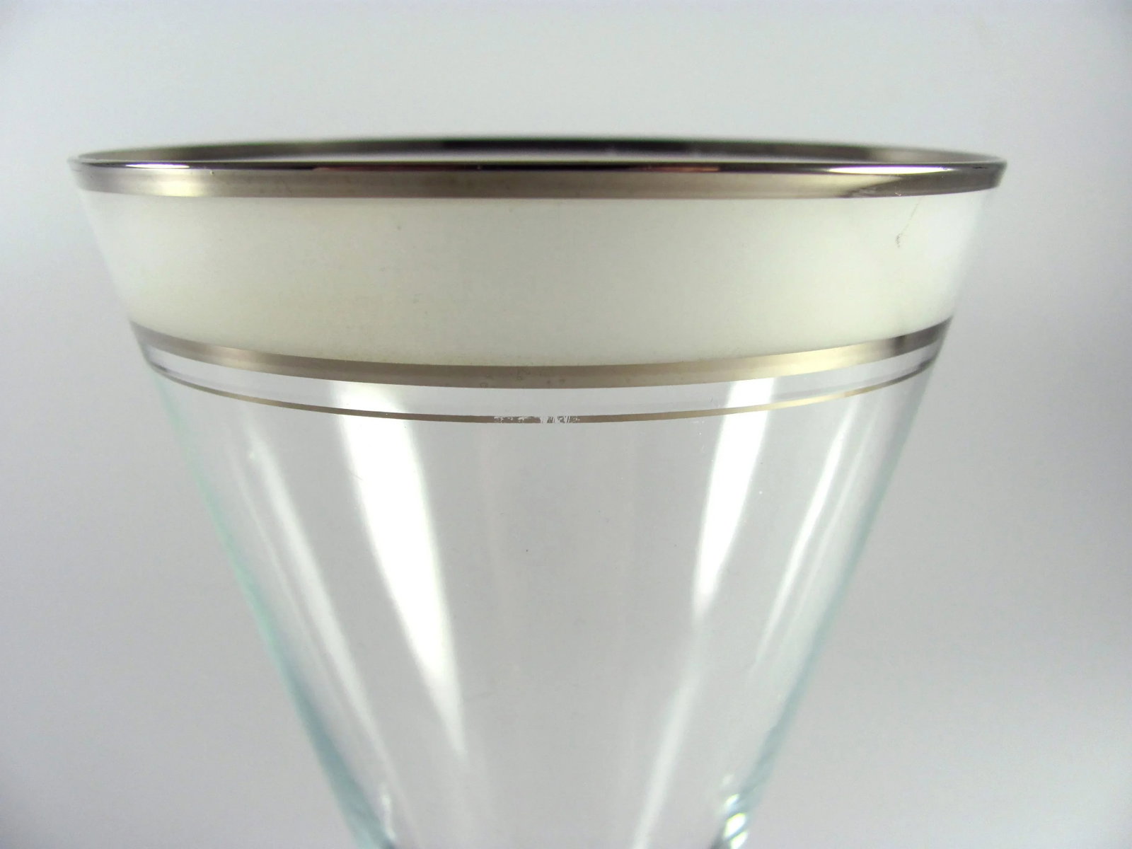 1930s Art Deco Platinum and Frosted Band Footed Conical Glass Tumblers - Set of 10 - 11