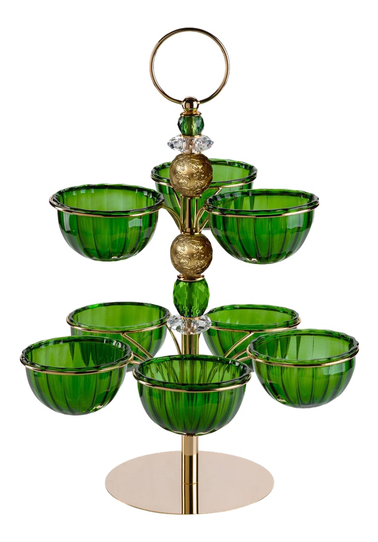 Contemporary Taormina Large Pistachios Holder: Taormina Large Pistachios Holder Full Antique Gold. Villari Home Couture, Made In Italy. Condition: Imperfections: No Imperfections Origin: Italy Materials & Techniques: Gold, Porcelain Details: