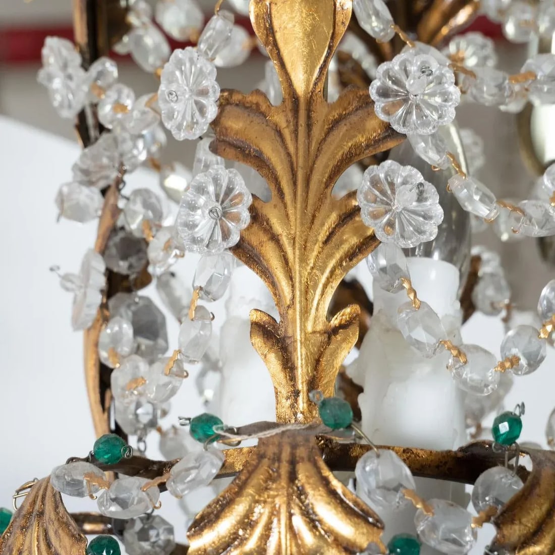 Vintage 1960s Gilt Metal and Crystal Lantern Style Pendant - 3