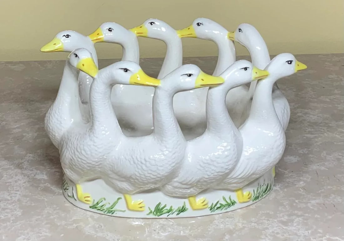Vintage Porcelain Ducks Candy Dish - 12