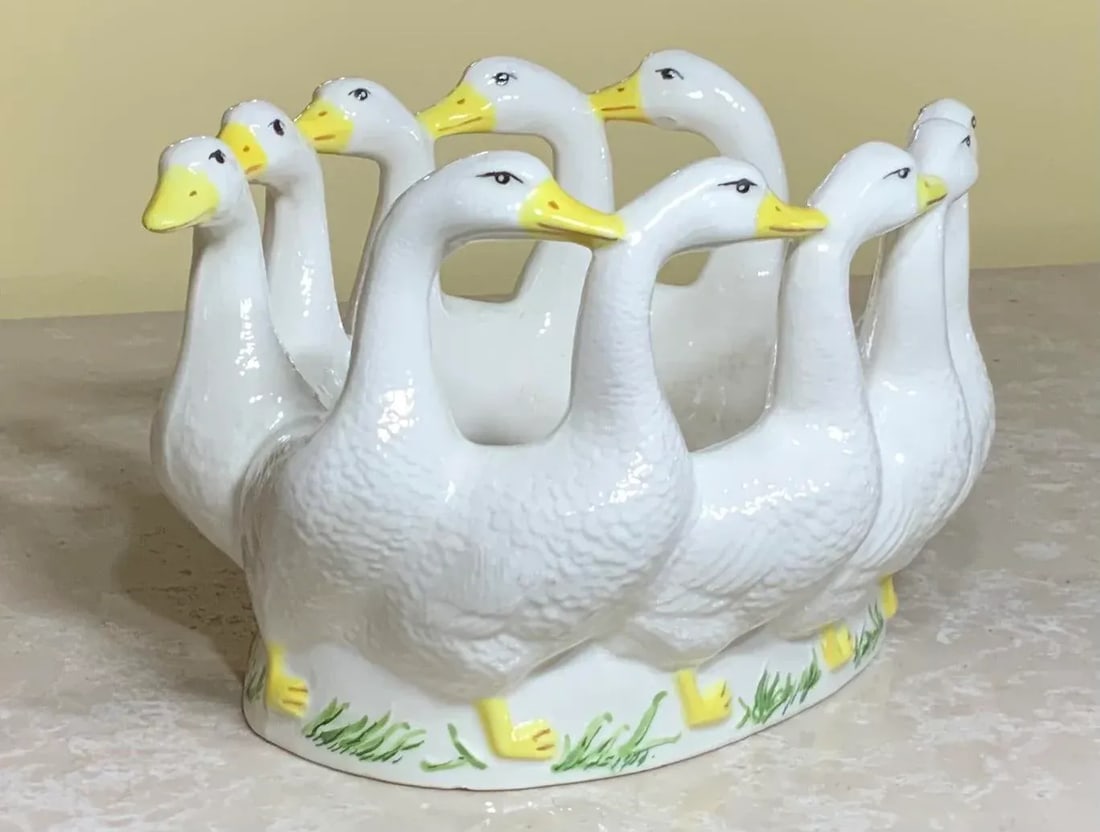 Vintage Porcelain Ducks Candy Dish - 2