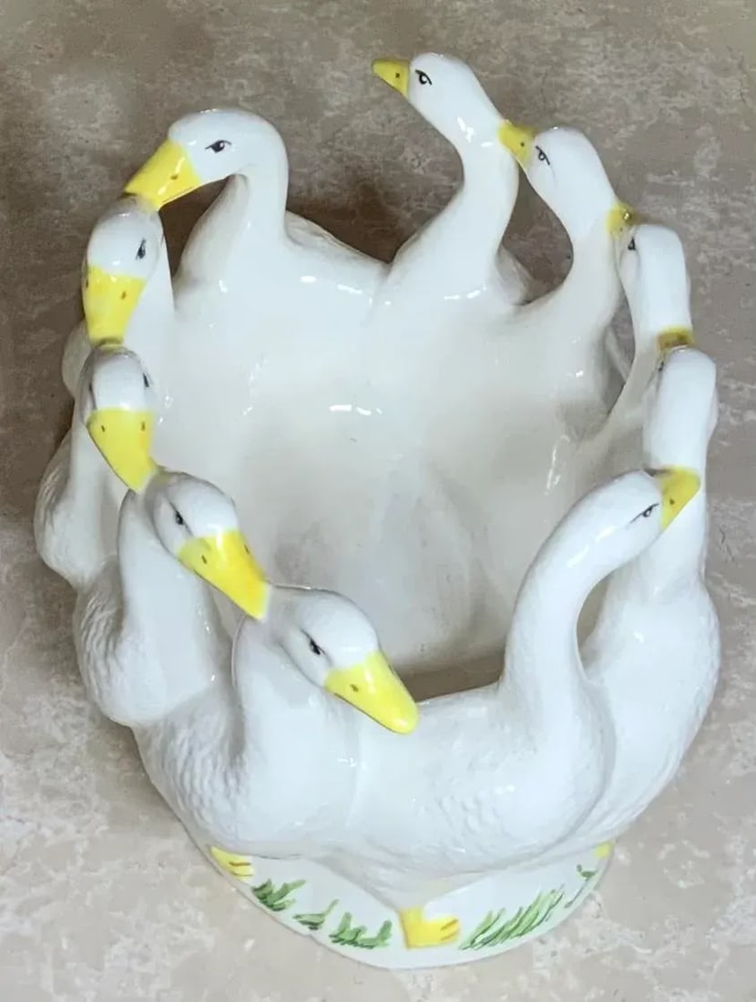 Vintage Porcelain Ducks Candy Dish - 4