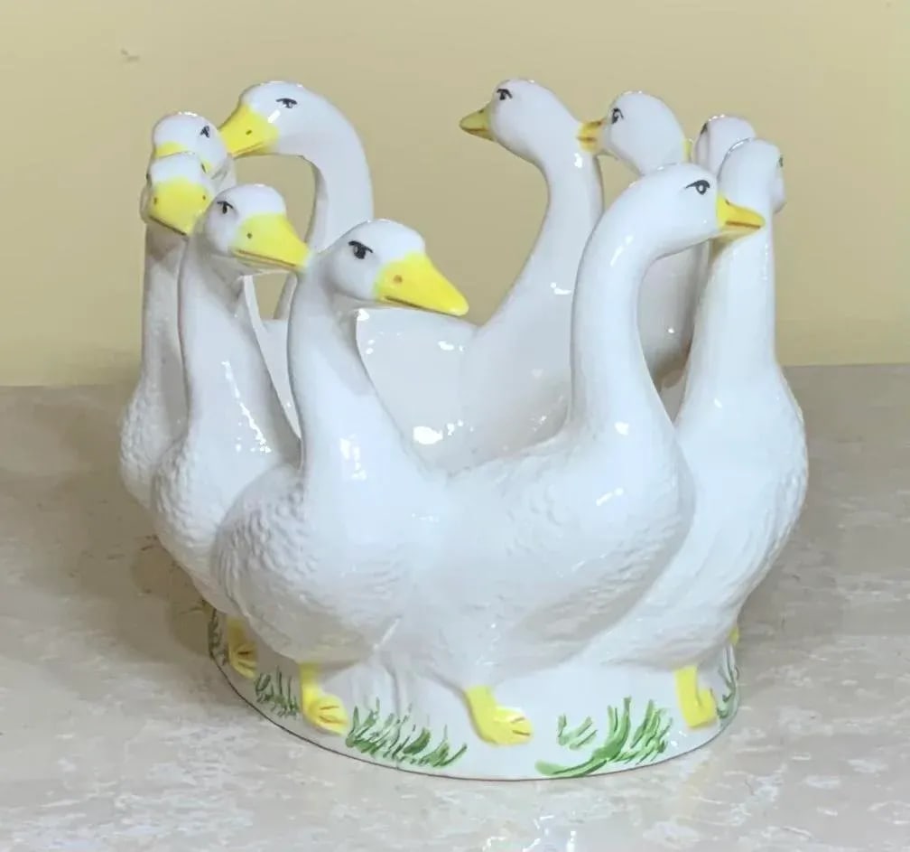 Vintage Porcelain Ducks Candy Dish - 6