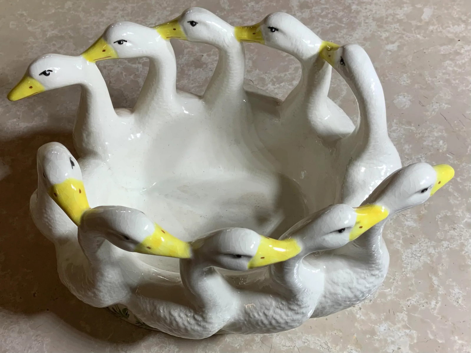 Vintage Porcelain Ducks Candy Dish - 9